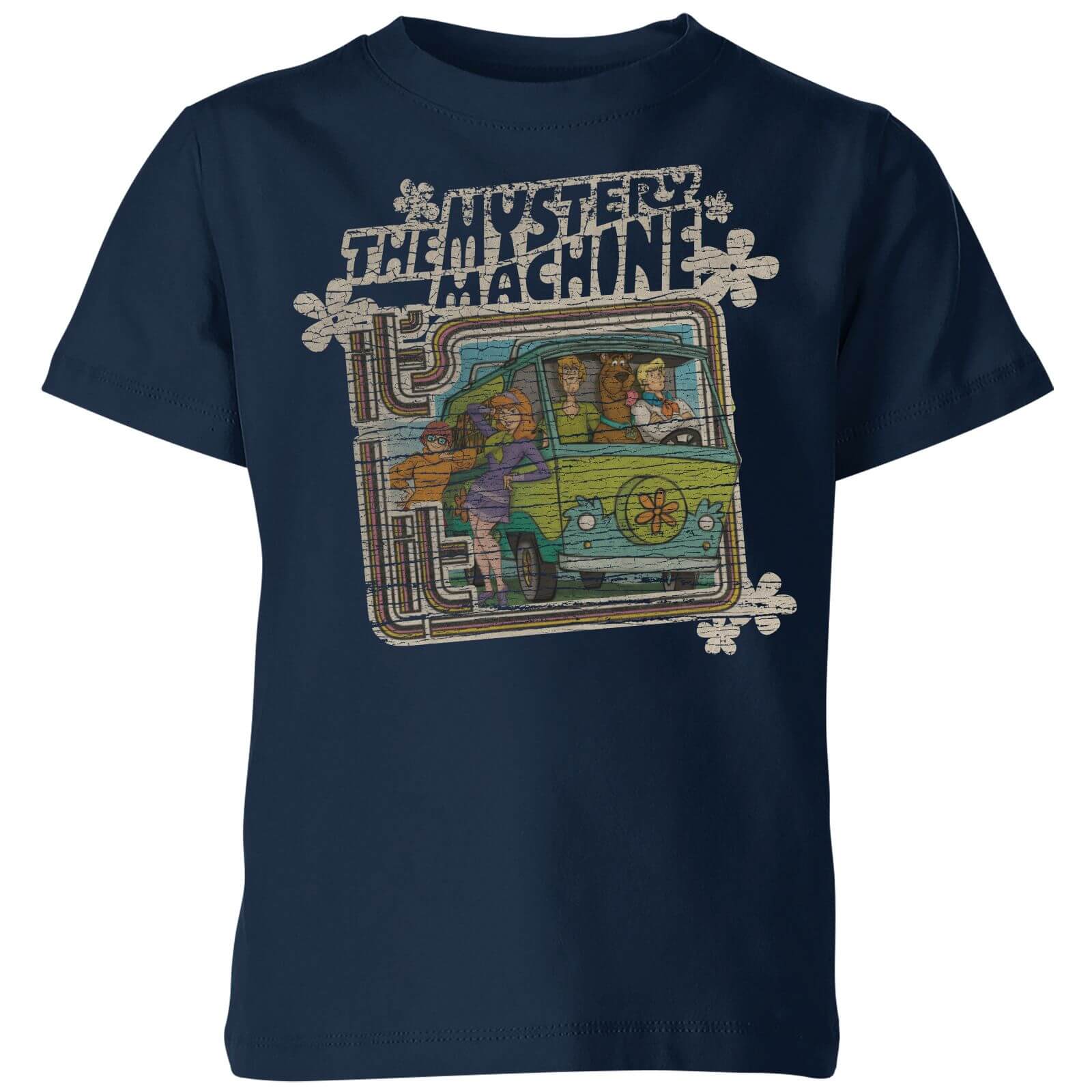 Scooby Doo Mystery Machine Psychedelic Kids' T-Shirt - Navy - 5-6 Years - Navy