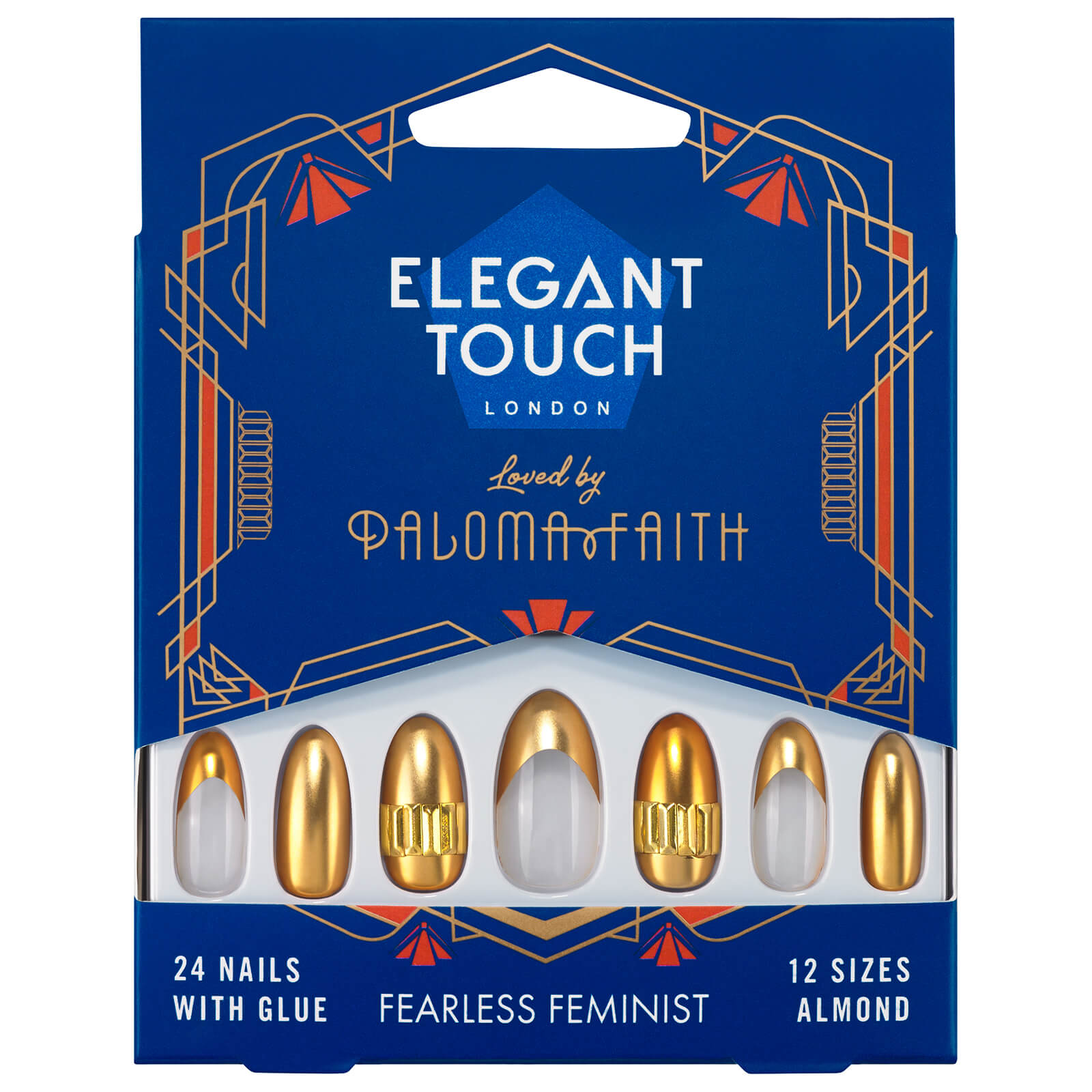 Elegant Touch X Paloma Faith False Nails - Fearless Feminist-Gold Gold