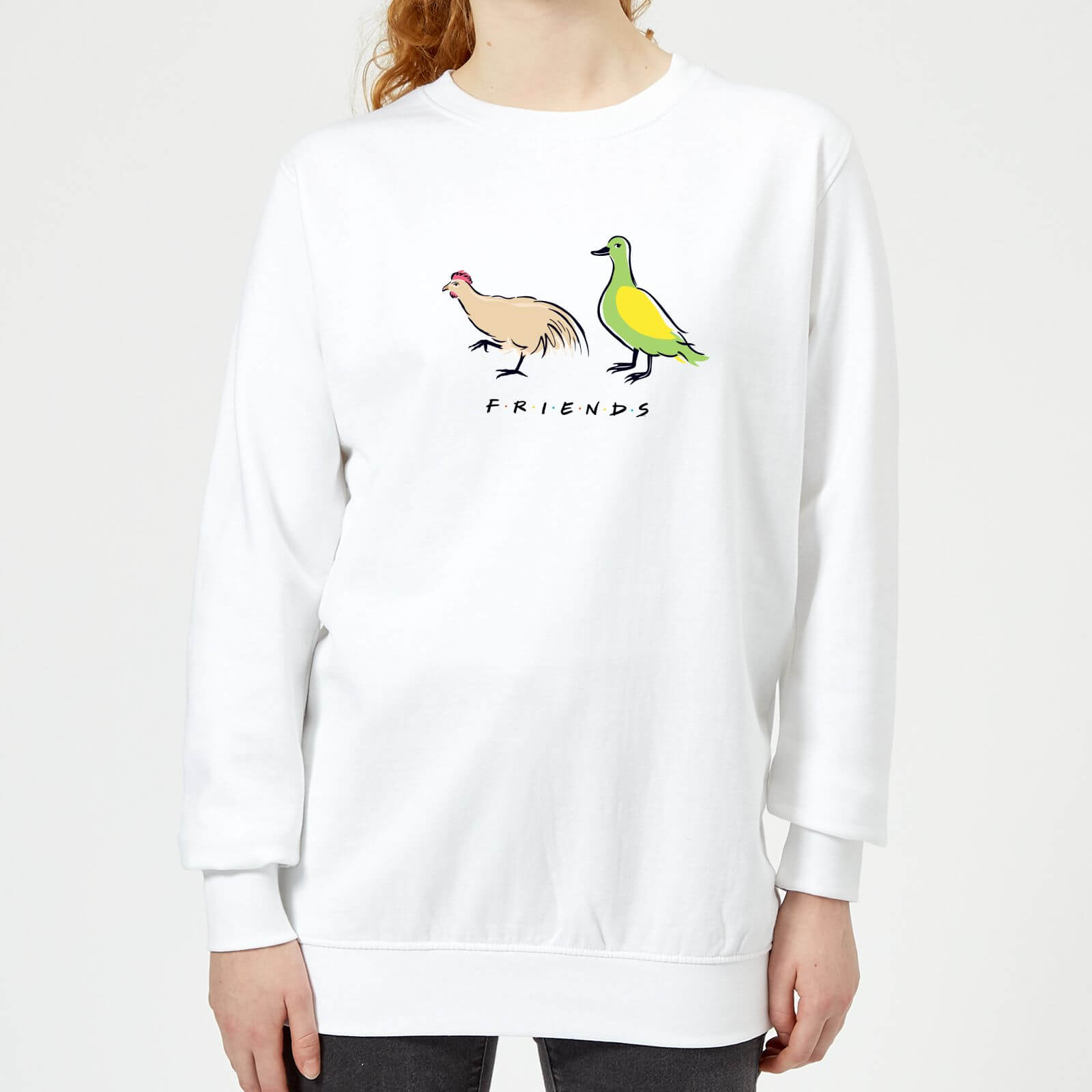 Friends The Chick And The Duck Women's Sweatshirt - White - XS