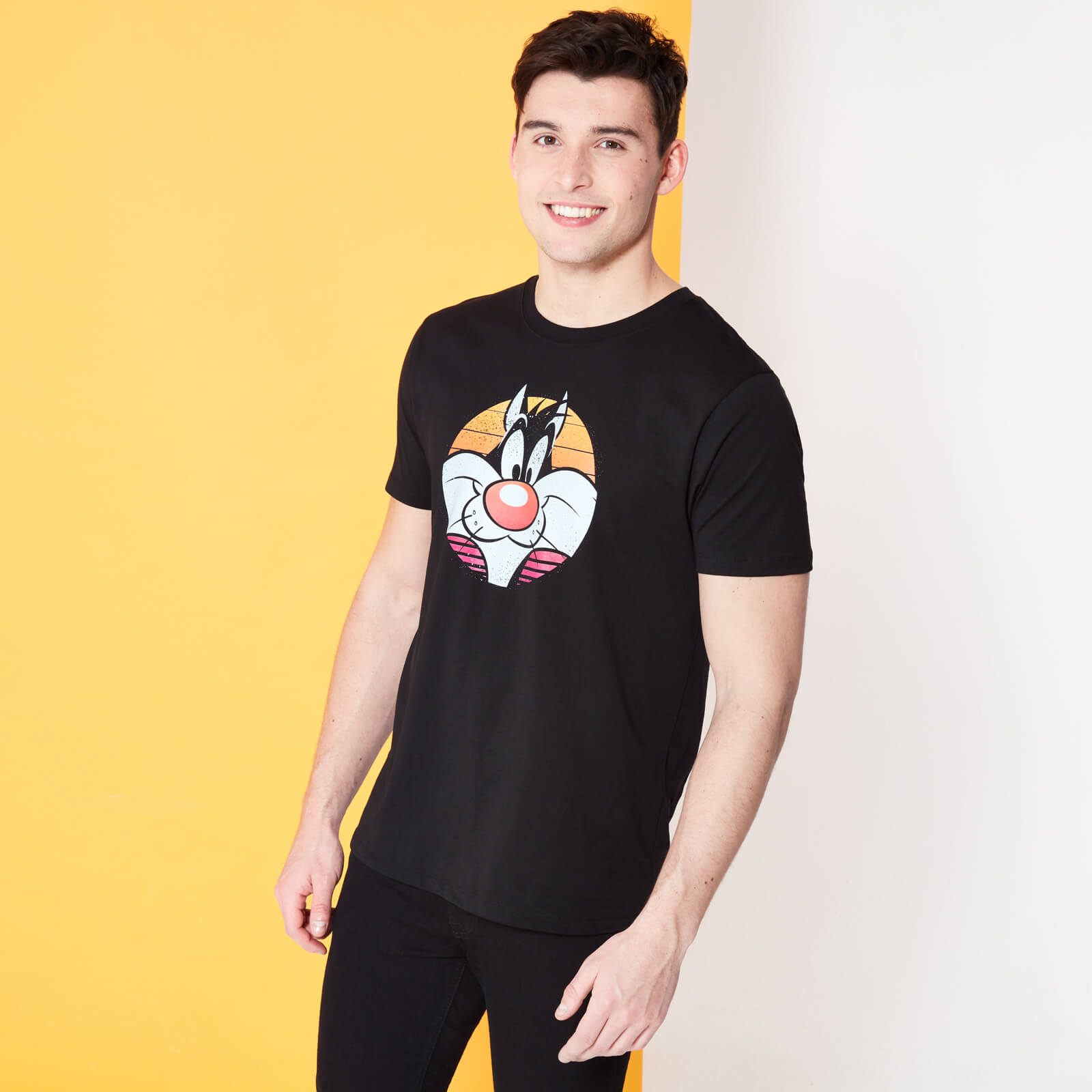 Looney Tunes Kaboom Collection Classic Sylvester Men's T-Shirt - Black - S - Black