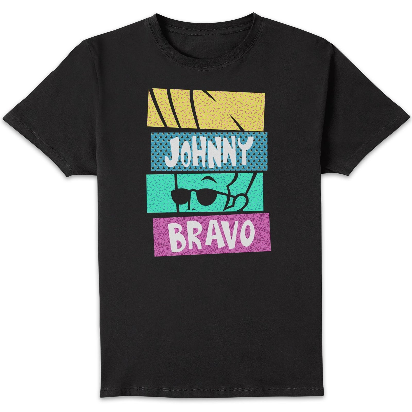 Cartoon Network Spin-Off Johnny Bravo 90's Slices T-Shirt - Black - S