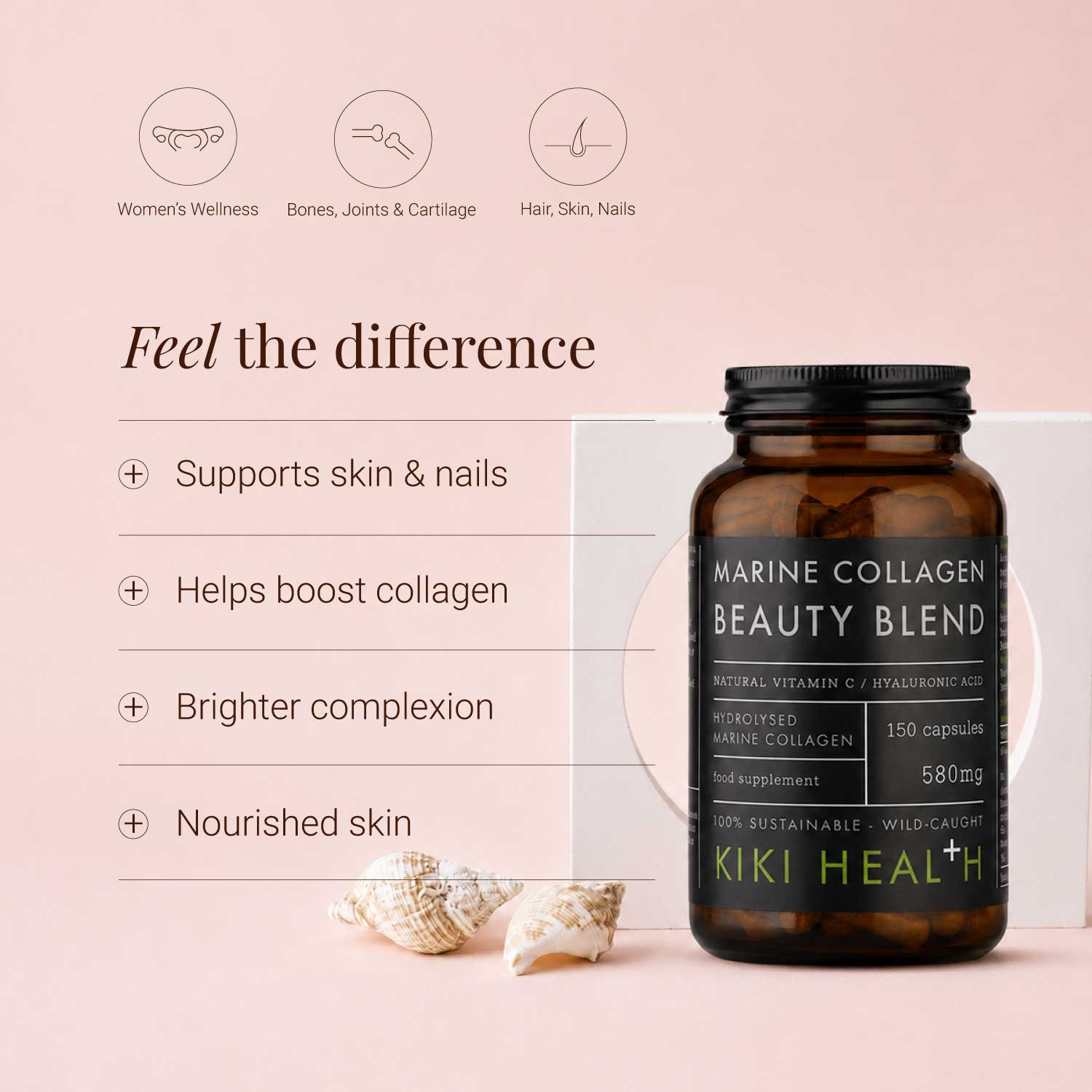Kiki Health Marine Collagen Beauty Blend - 150 Vegicaps
