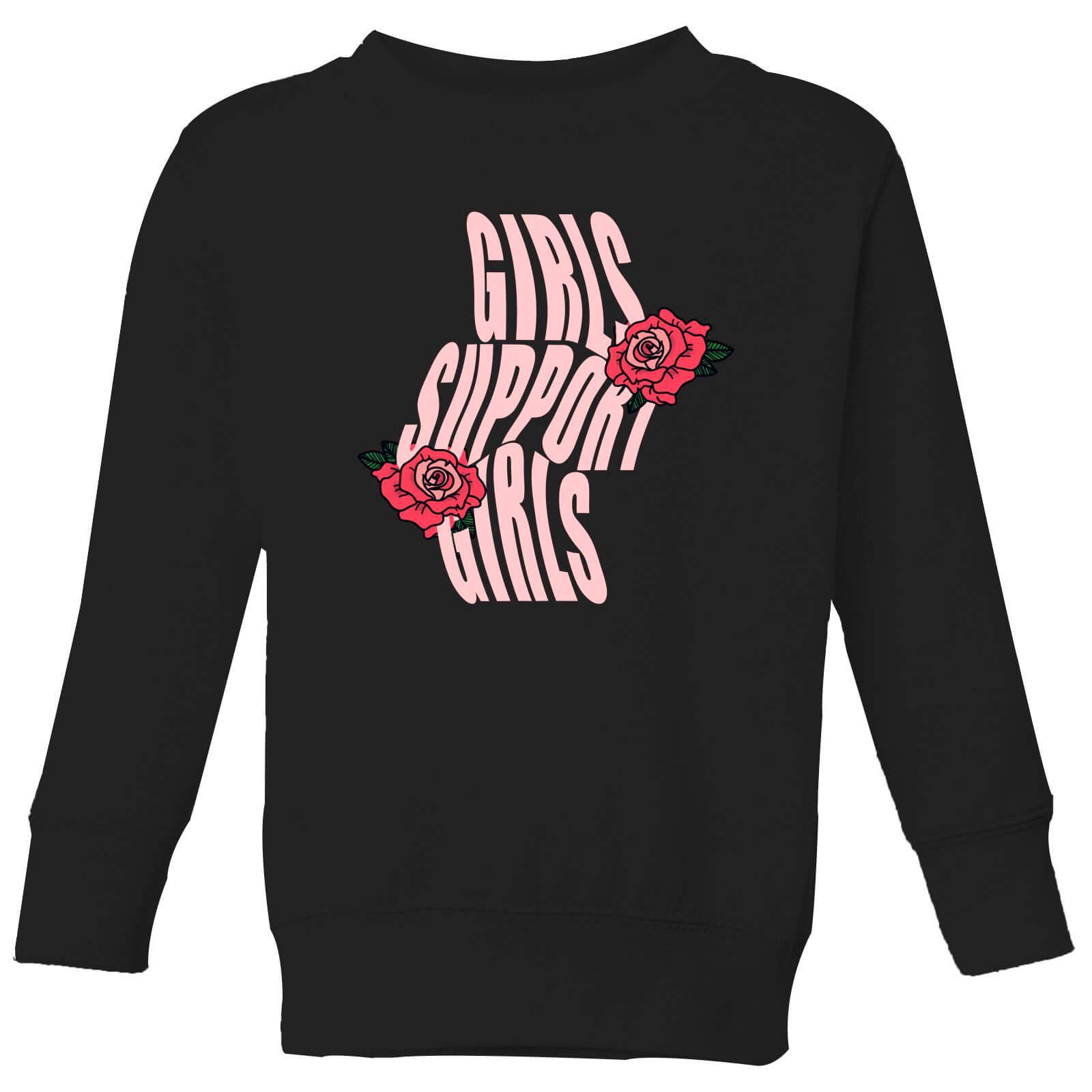 Girls Support Girls Kids' Sweatshirt - Black - 3-4 Years - Black