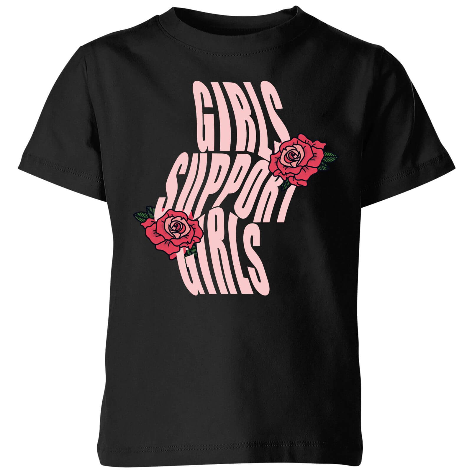 Girls Support Girls Kids' T-Shirt - Black - 3-4 Years - Black