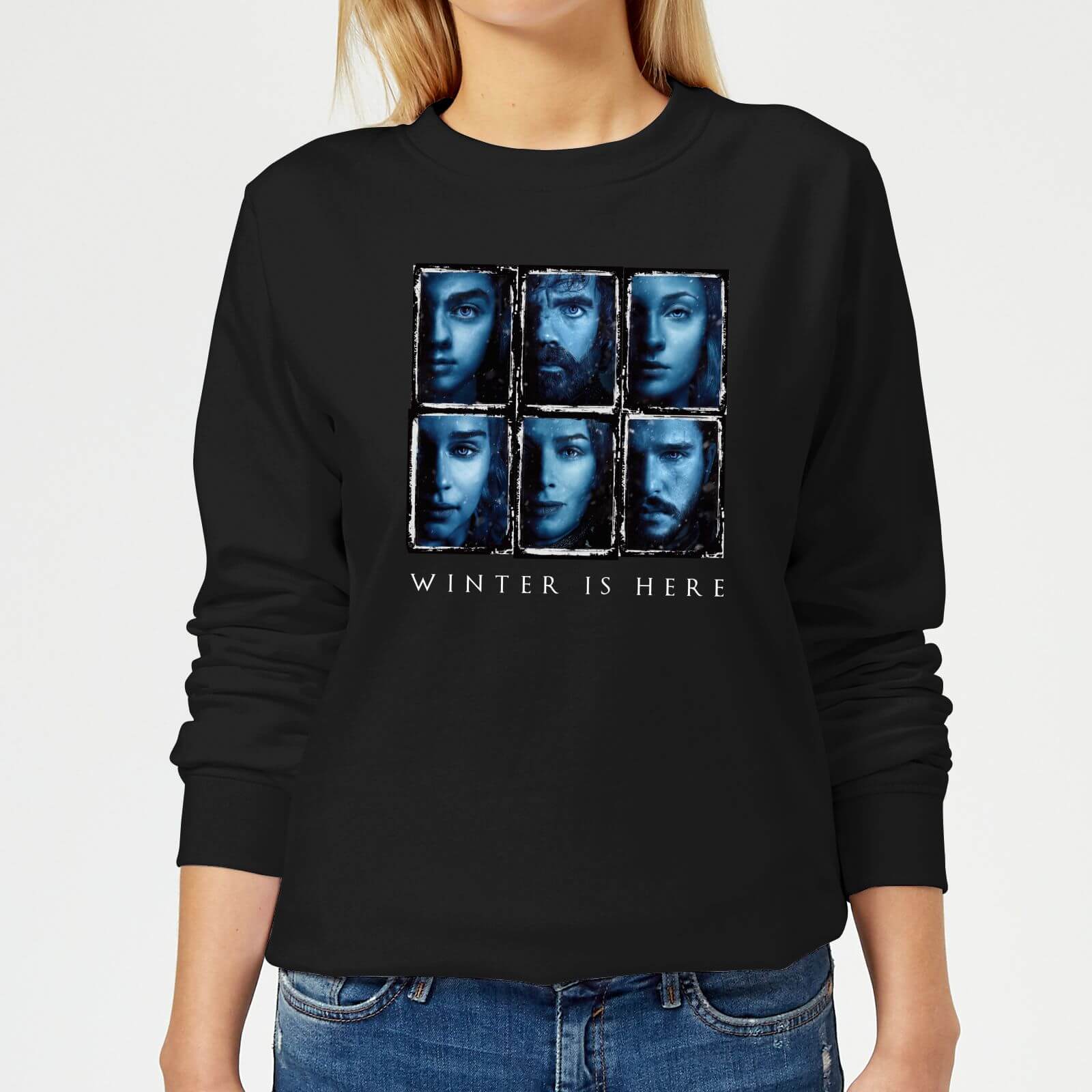 Game of Thrones Winter Is Here Faces Women's Sweatshirt - Black - 5XL - Noir