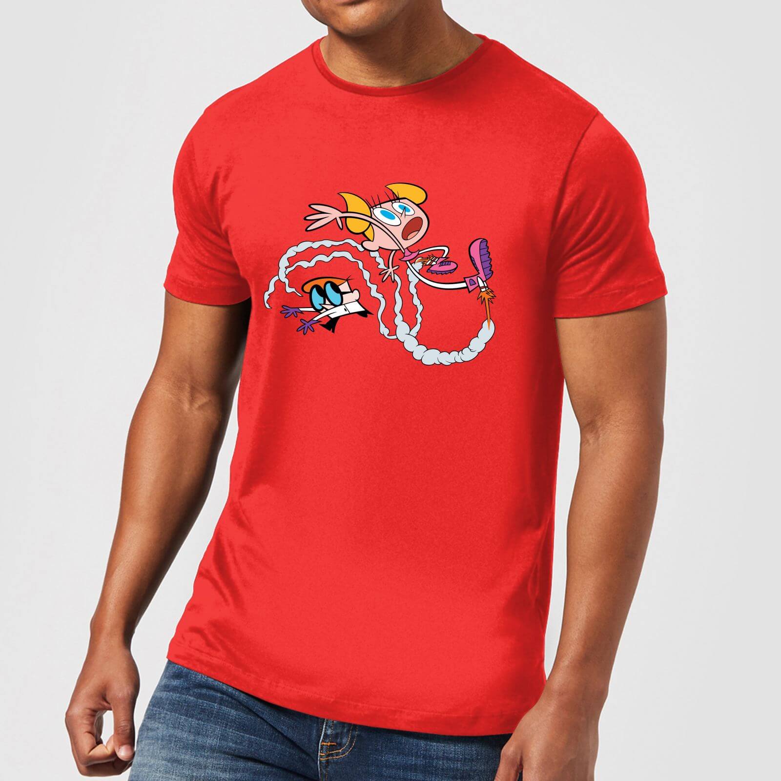 Dexters Lab Rocket Shoes Men's T-Shirt - Red - L - Red