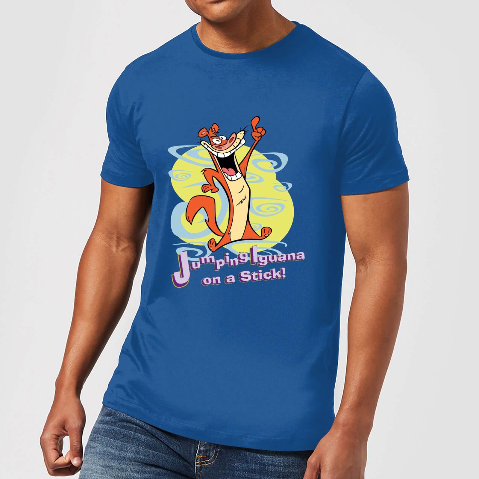 Image of I Am Weasel Jumping Iguana On A Stick Men's T-Shirt - Royal Blue - M - Royal Blue