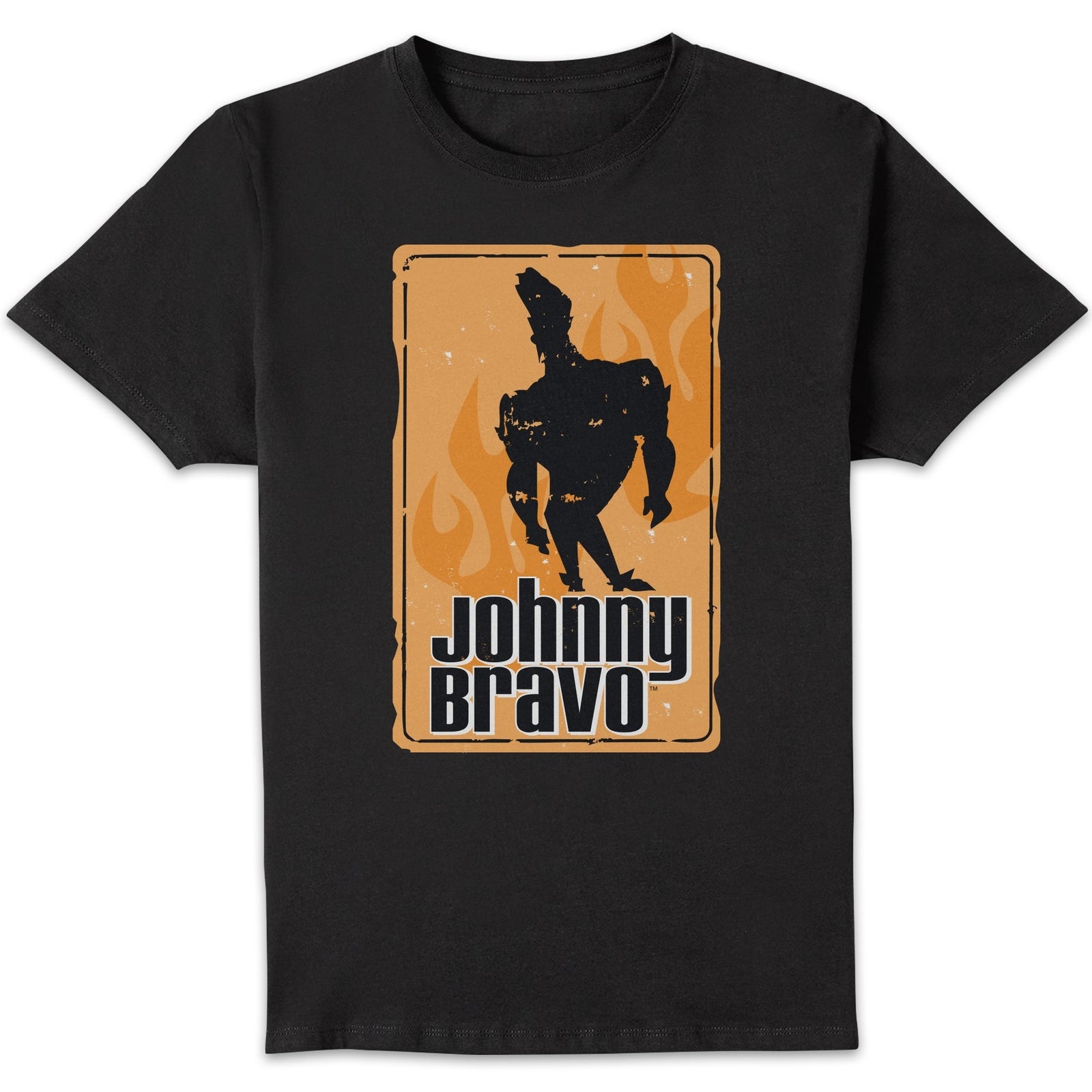 Johnny Bravo Fire Men's T-Shirt - Black - S