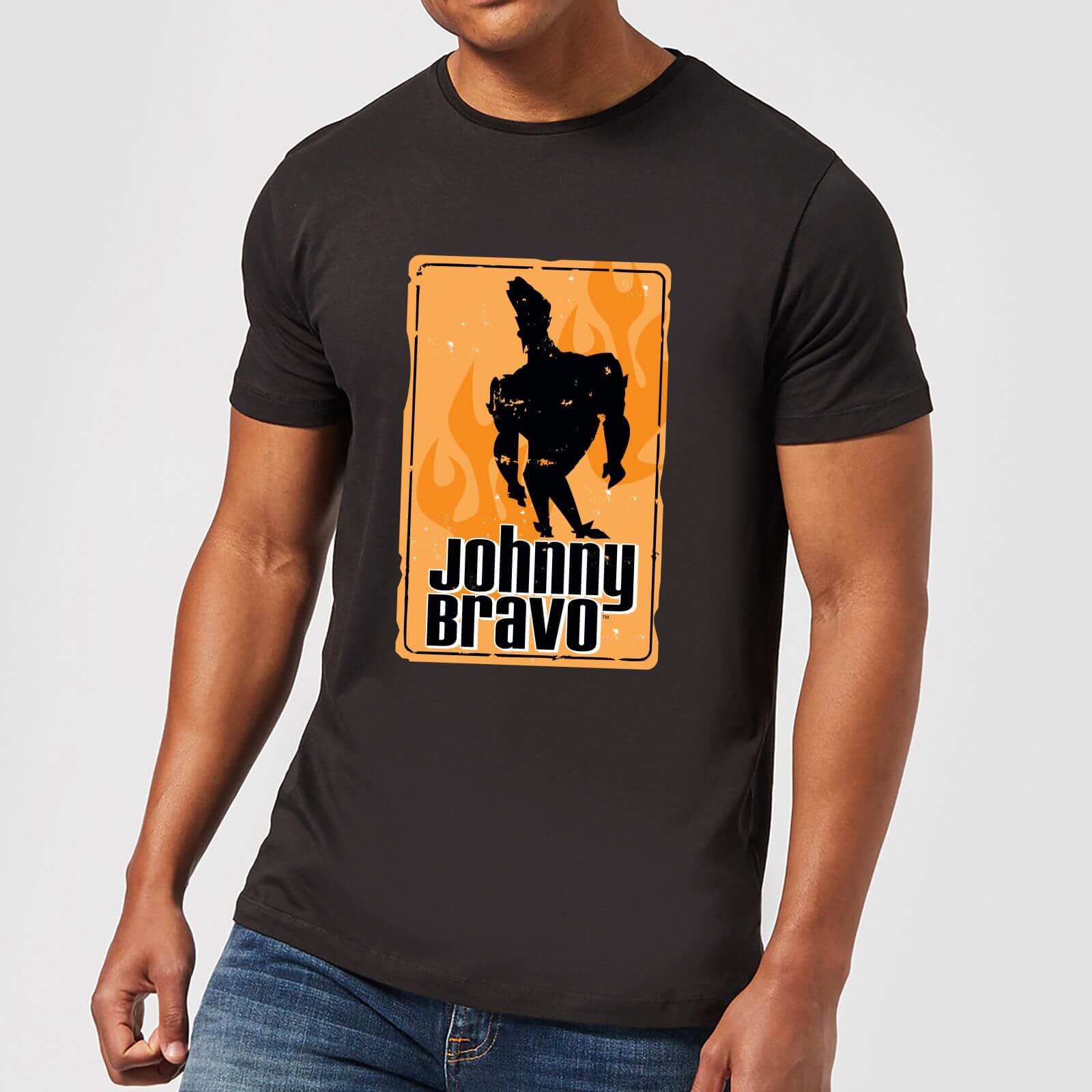 

Johnny Bravo Fire Men's T-Shirt - Black - XXL