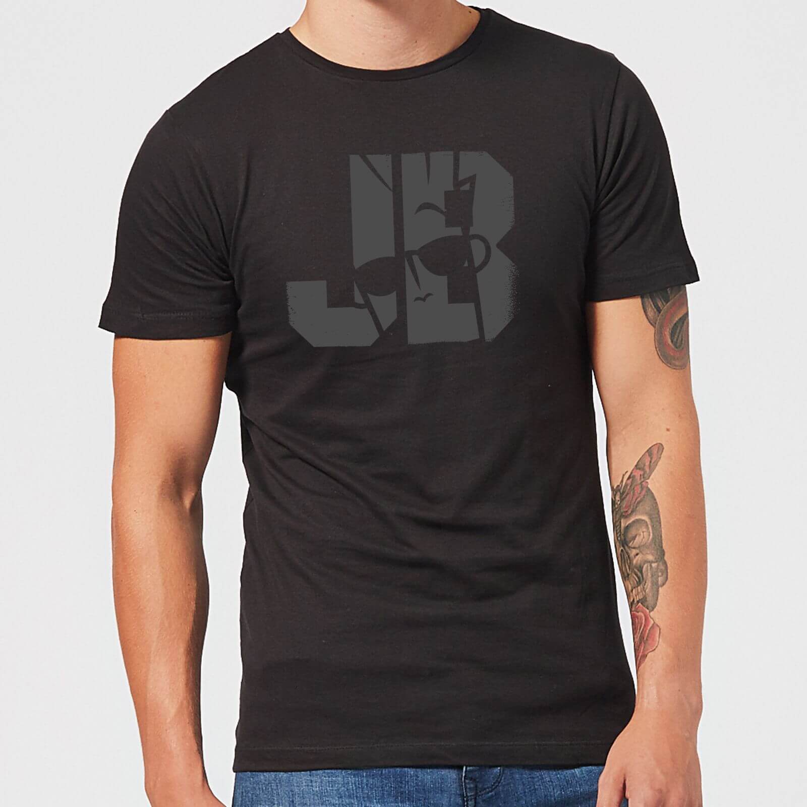 Johnny Bravo JB Sillhouette Men's T-Shirt - Black - XS