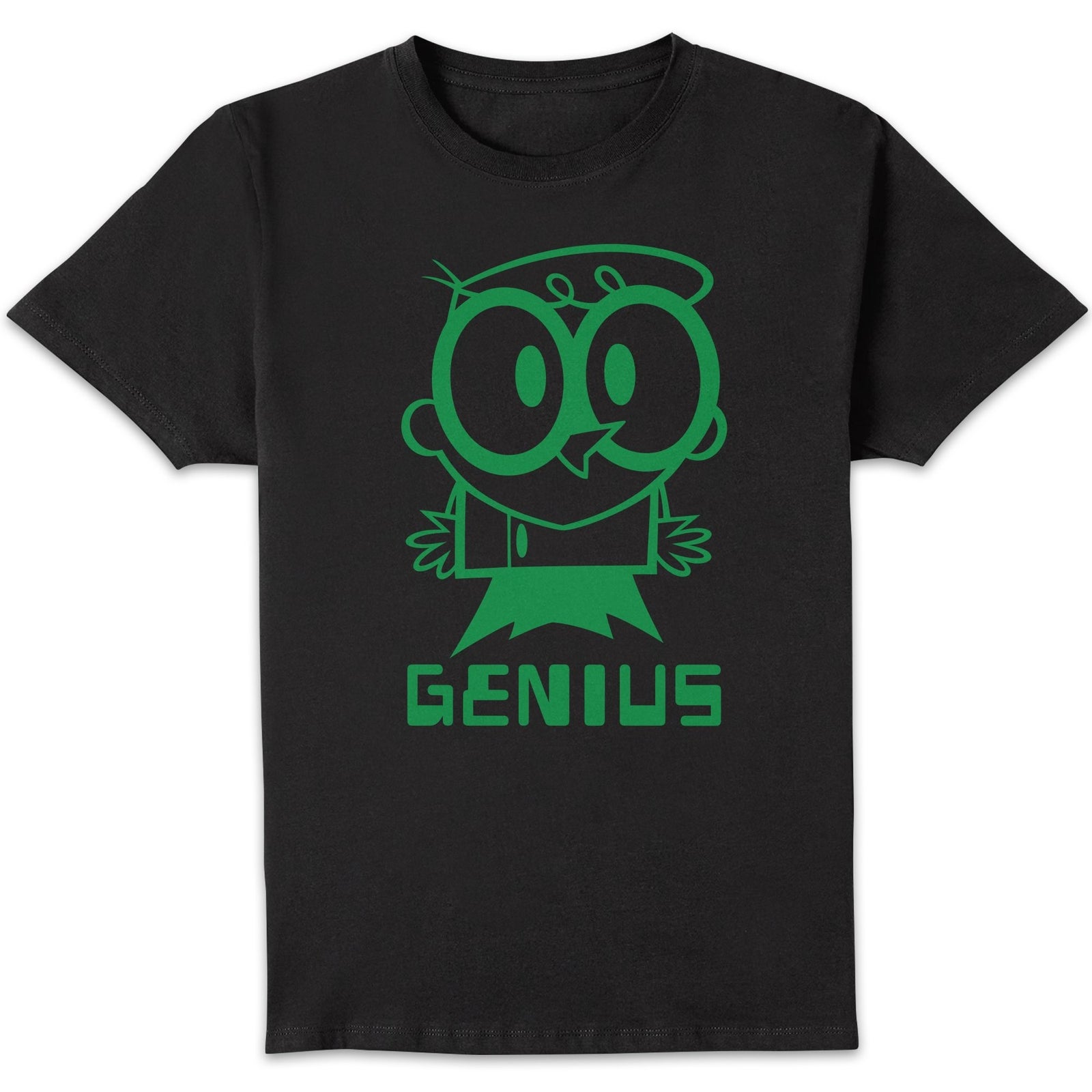 Dexters Lab Green Genius Men's T-Shirt - Black - 4XL