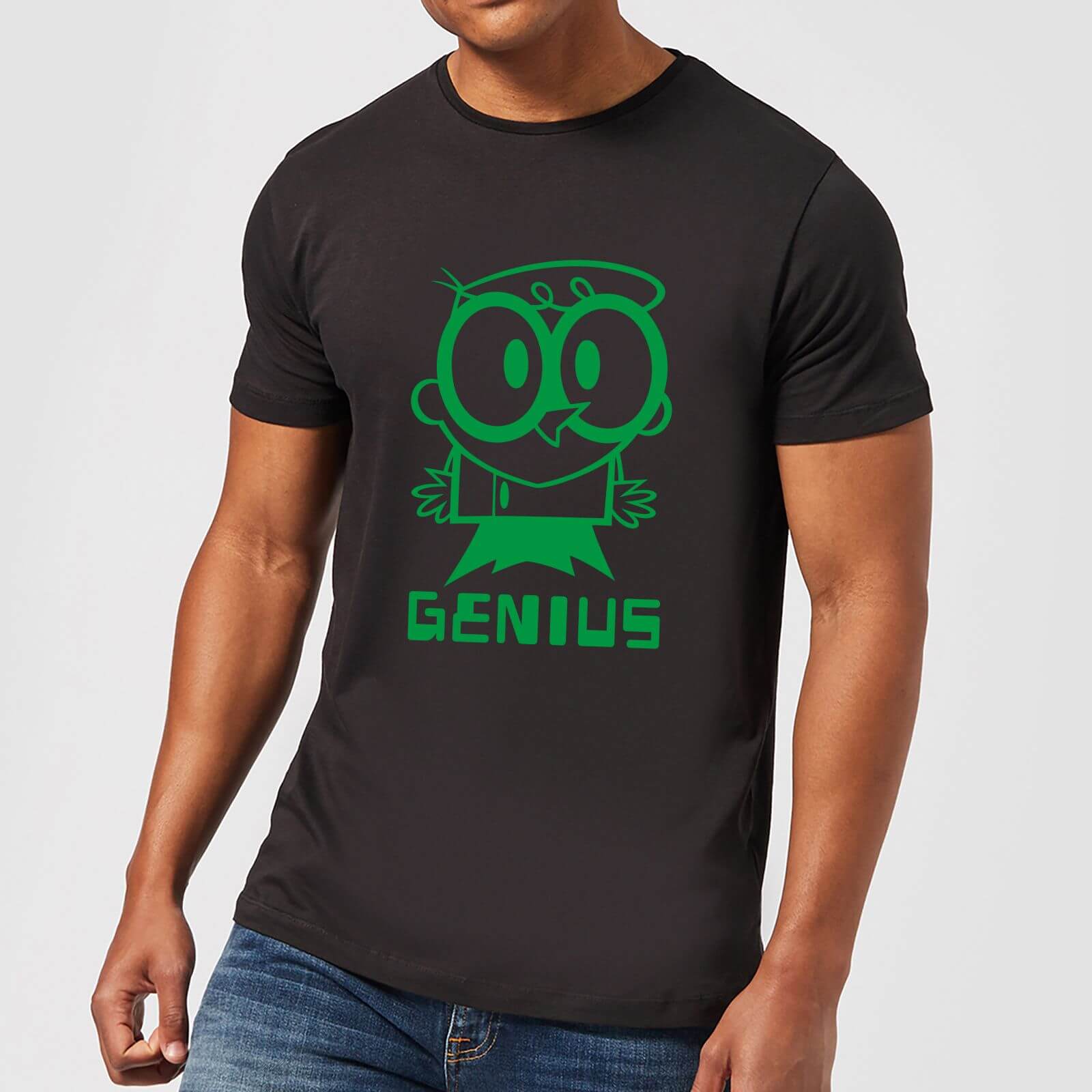 Dexters Lab Green Genius Men's T-Shirt - Black - S