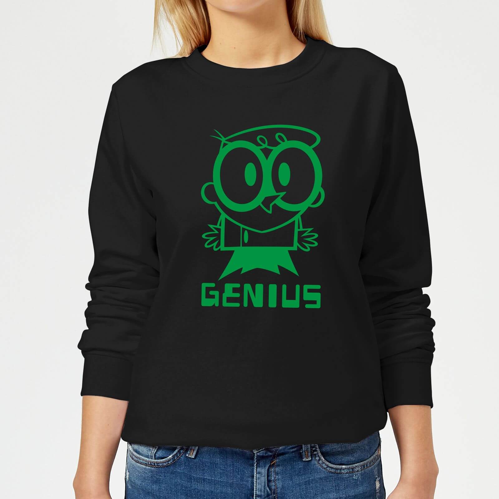 Dexters Lab Green Genius Women's Sweatshirt - Black - XXL