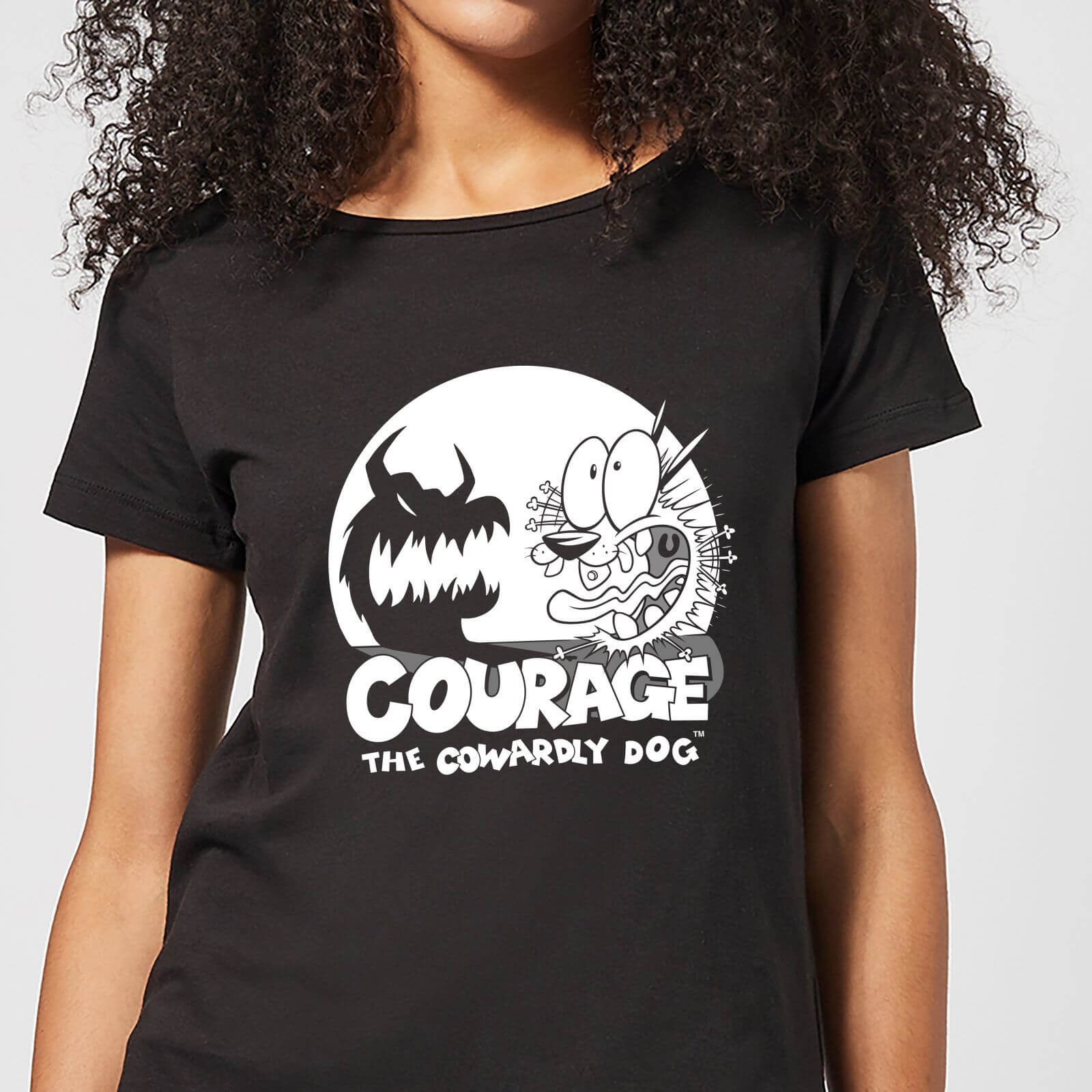 Courage The Cowardly Dog Spotlight Womens T Shirt   Black   XXL