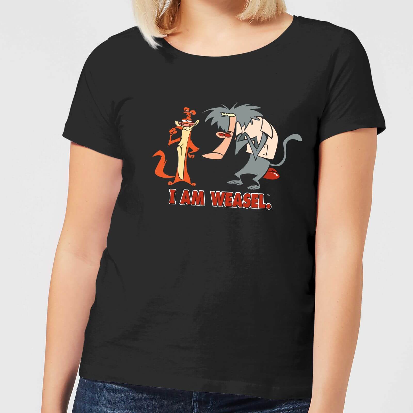 I Am Weasel Characters Women's T-Shirt - Black - S