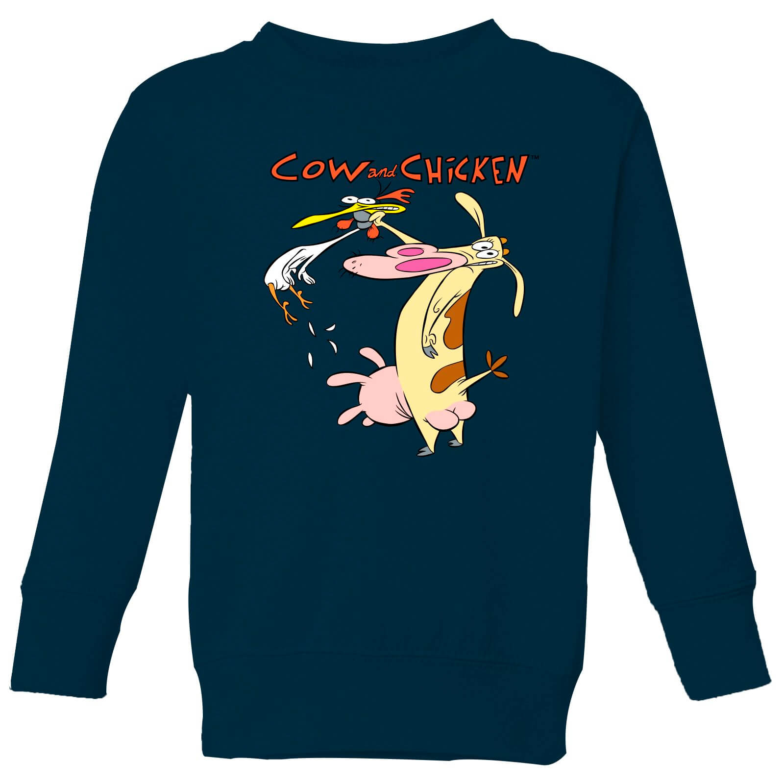 Cow and Chicken Characters Kids' Sweatshirt - Navy - 9-10 Years - Navy
