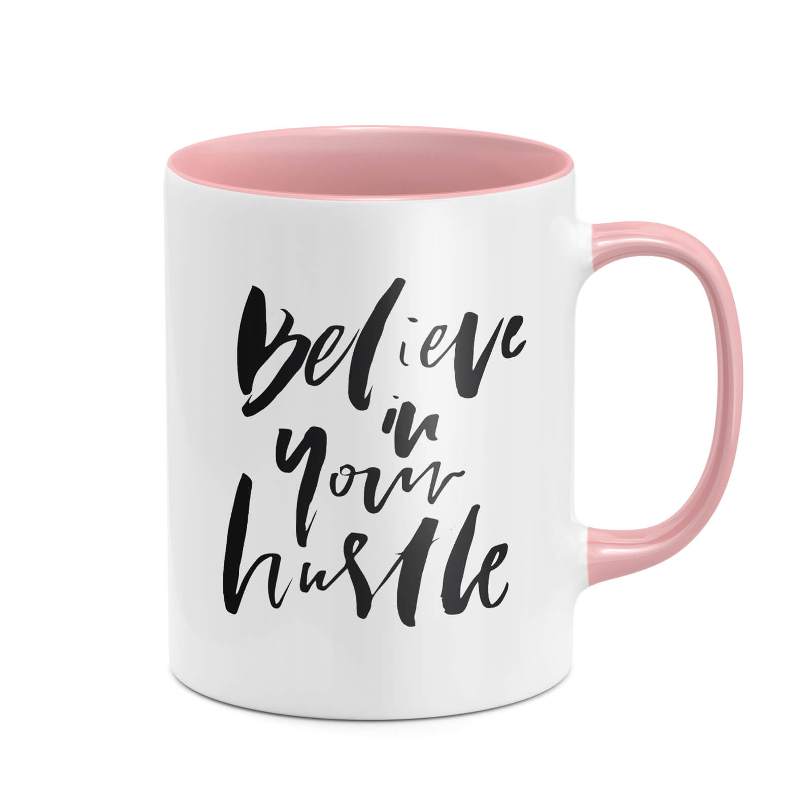Believe In Your Hustle Mug - White/Pink