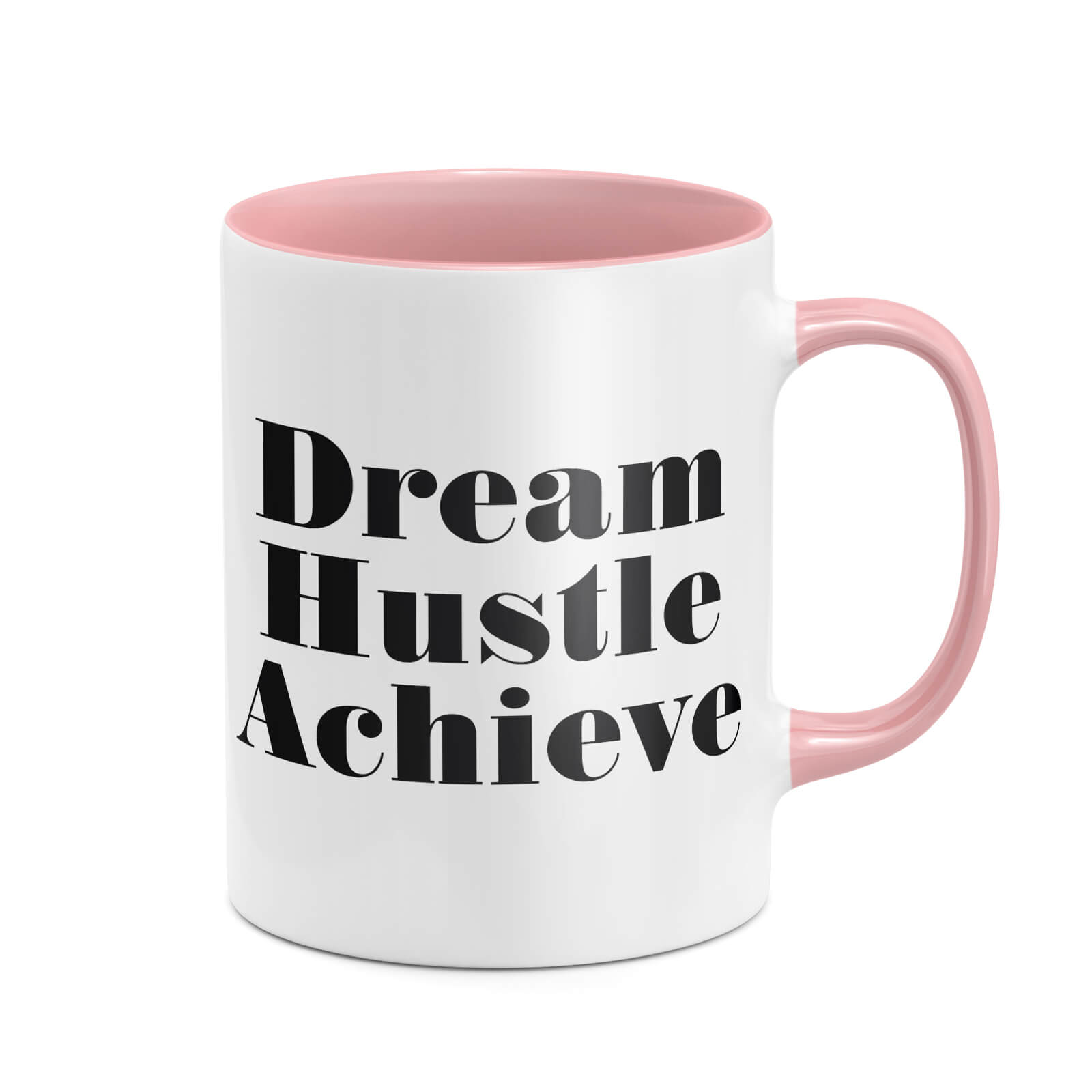 Dream Hustle Achieve Mug - White/Pink