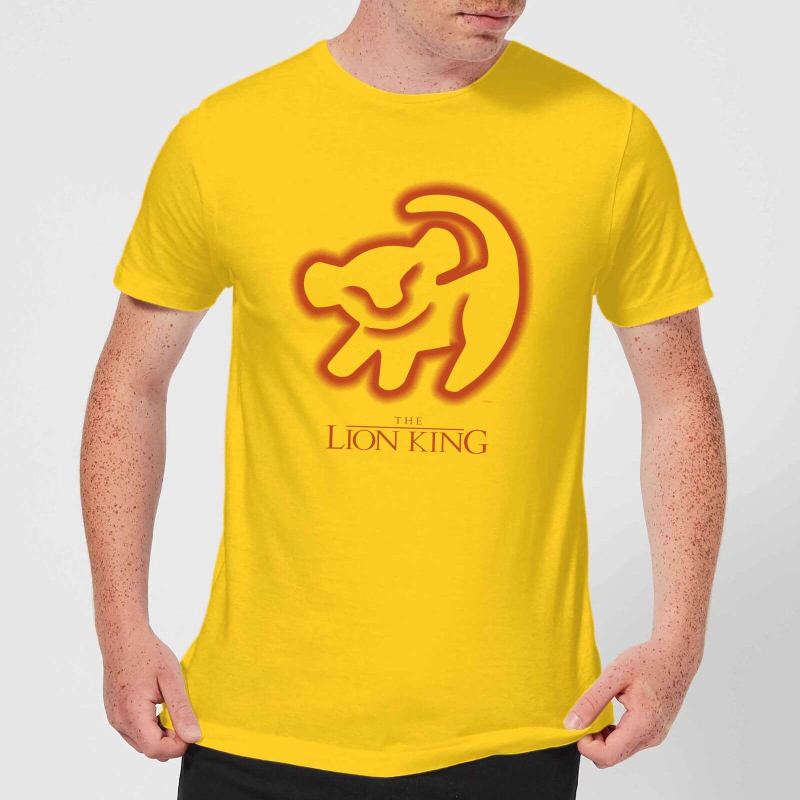 Disney lion king cave drawing men's t-shirt - yellow - xl