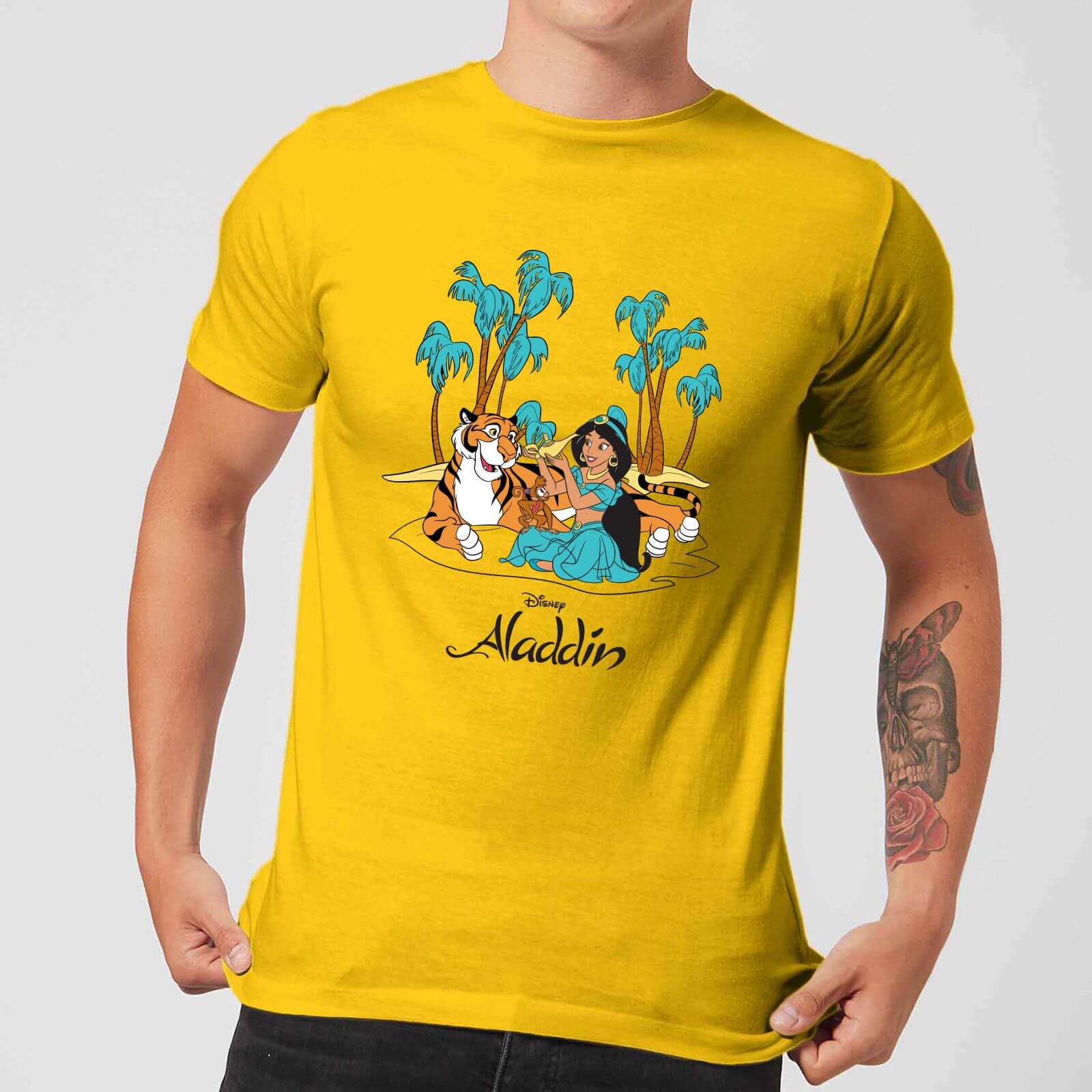 Disney Aladdin Princess Jasmine Men's T-Shirt - Yellow - S