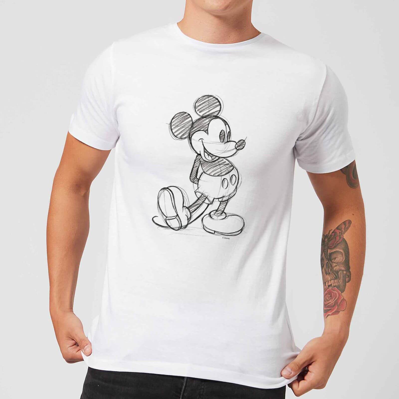 Disney Mickey Mouse Sketch Men's T-Shirt - White - L
