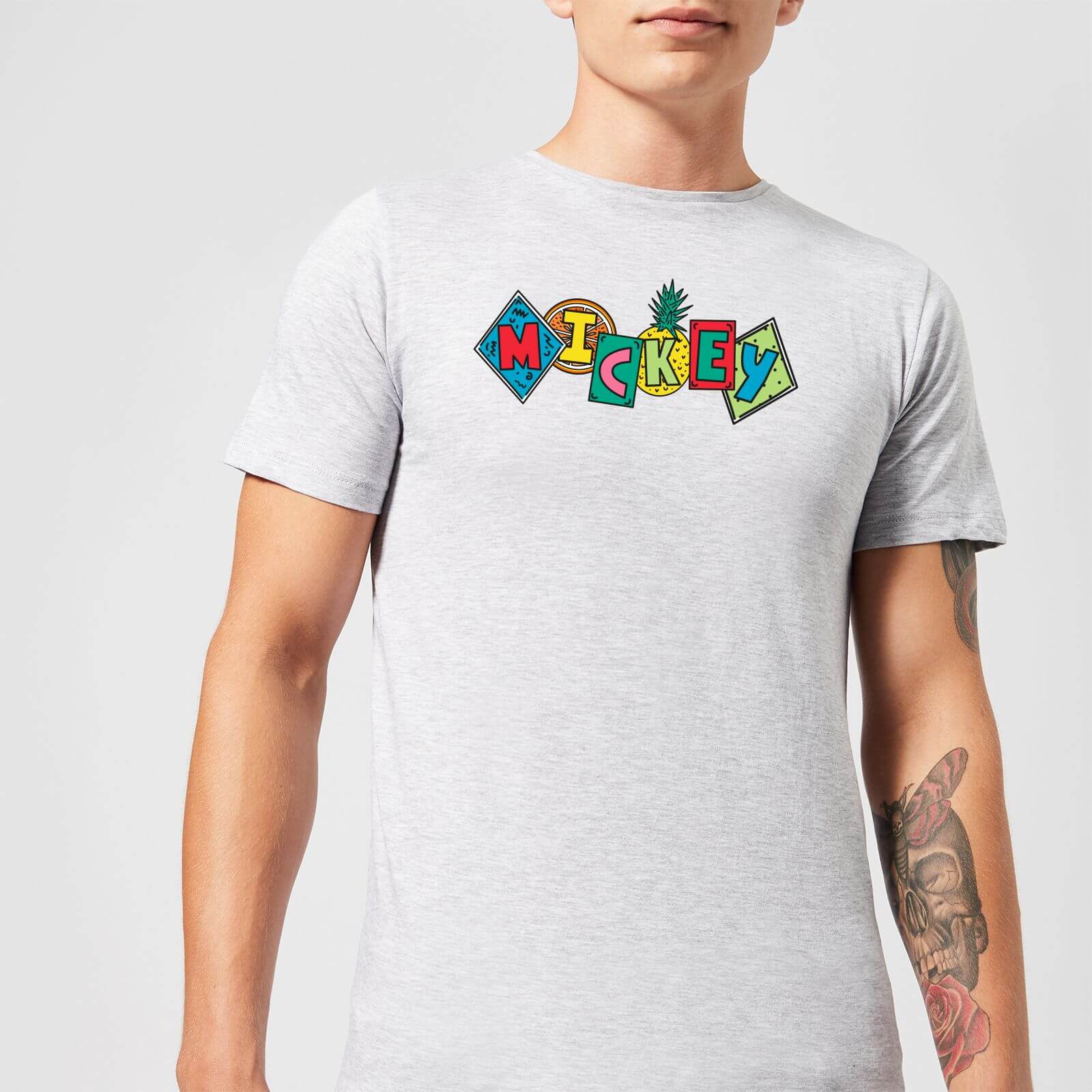 

Disney Mickey Fruit Blocks Men's T-Shirt - Grey - L - Gris