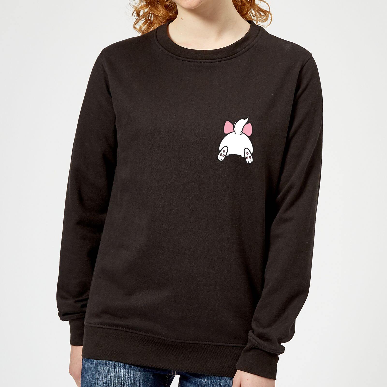 Disney Marie Backside Damen Sweatshirt - Schwarz - XS