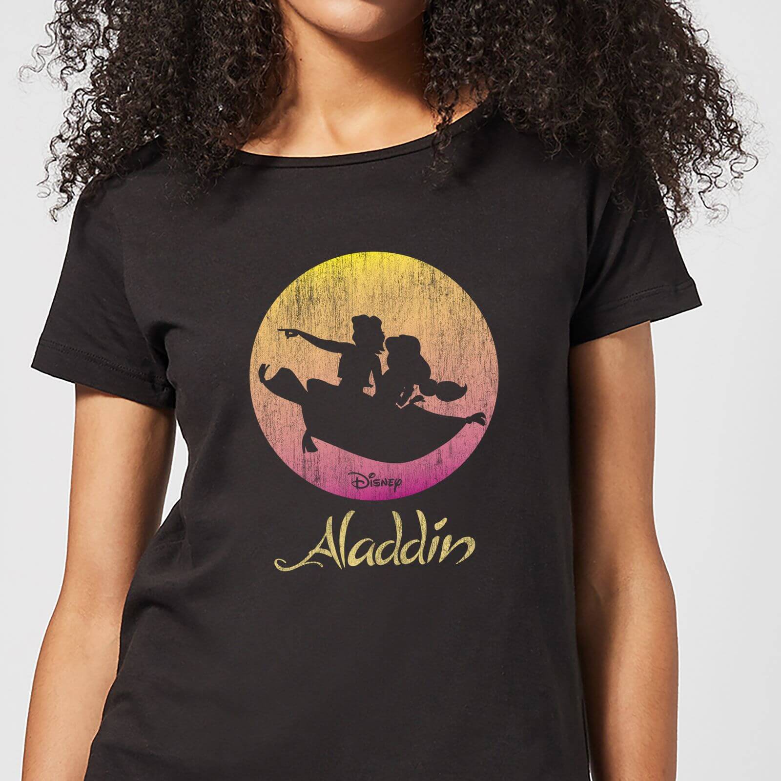 Disney Aladdin Flying Sunset Women's T-Shirt - Black - S
