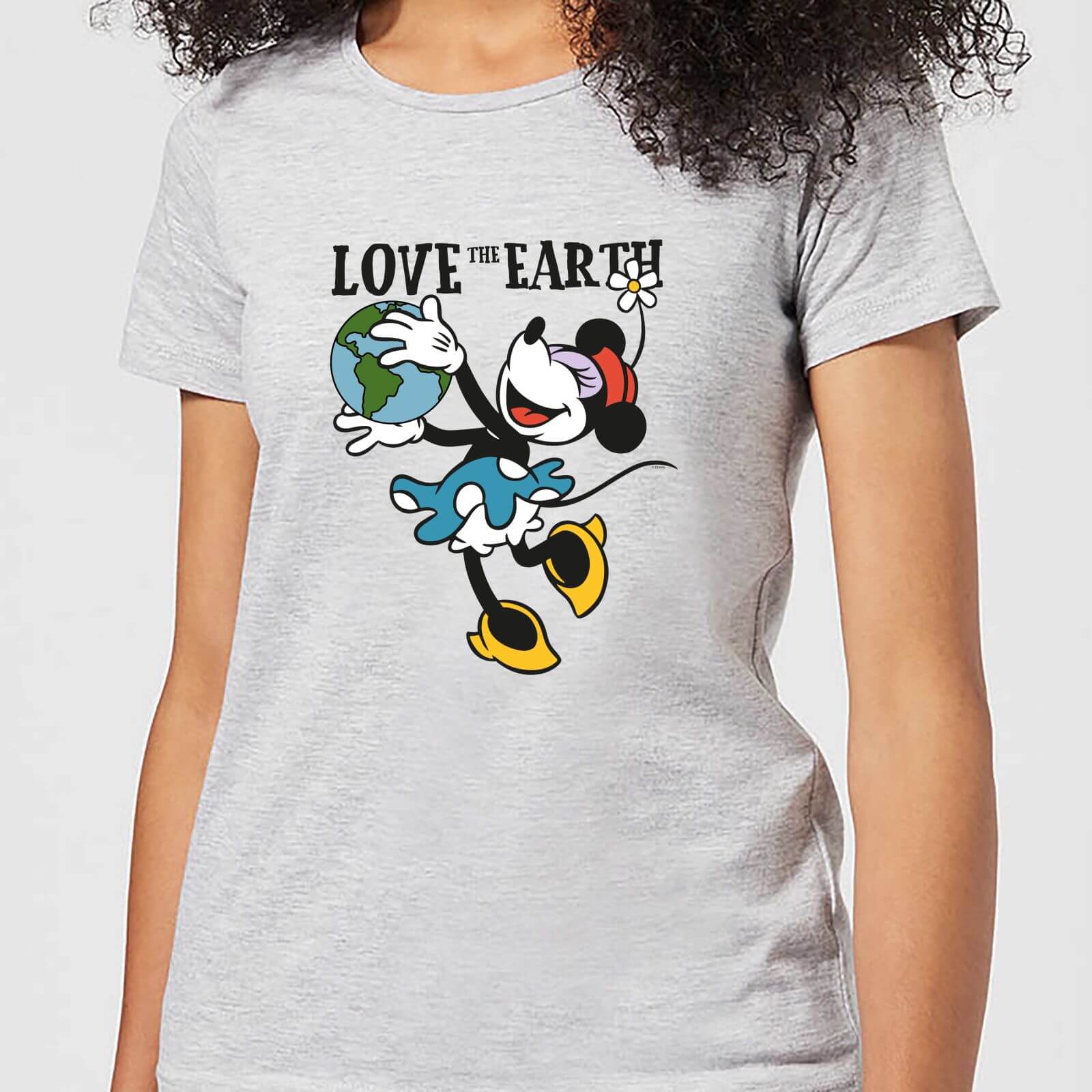 Disney Minnie Mouse Love The Earth Women's T-Shirt - Grey - M