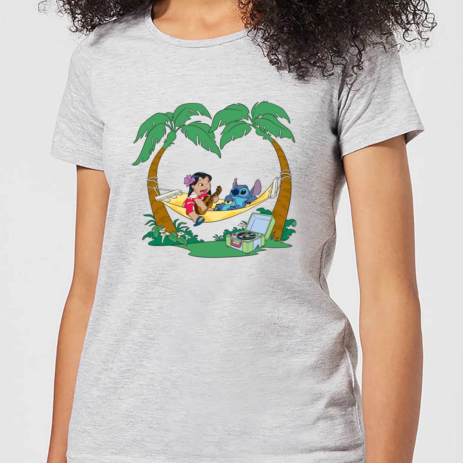 T-Shirt Disney Lilo And Stitch Play Some Music - Grigio - Donna - XXL