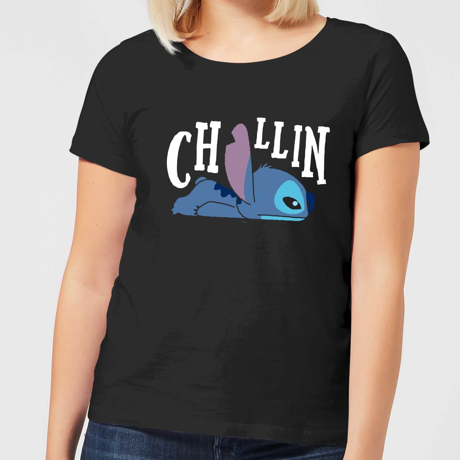 Disney Lilo And Stitch Chillin Women's T-Shirt - Black - S