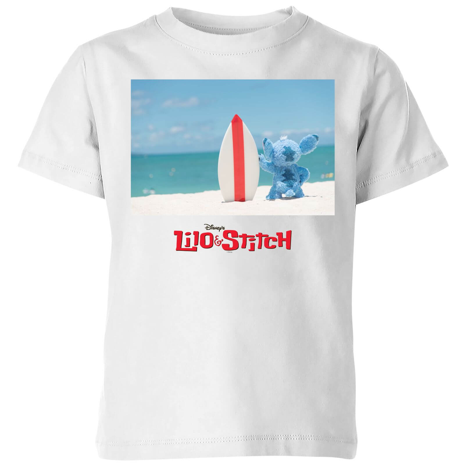 Disney Lilo And Stitch Surf Beach Kids%27 T-Shirt - White - 11-12 Years