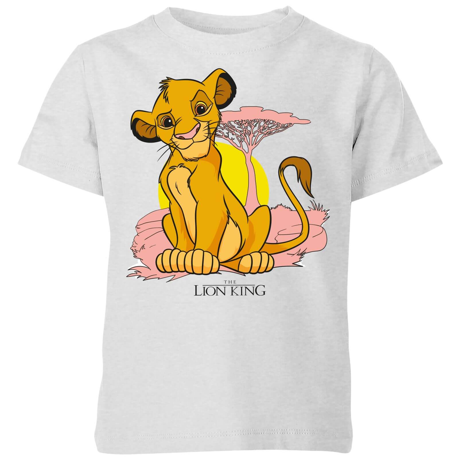 Disney Lion King Simba Pastel Kids' T-Shirt - Grey - 5-6 Years