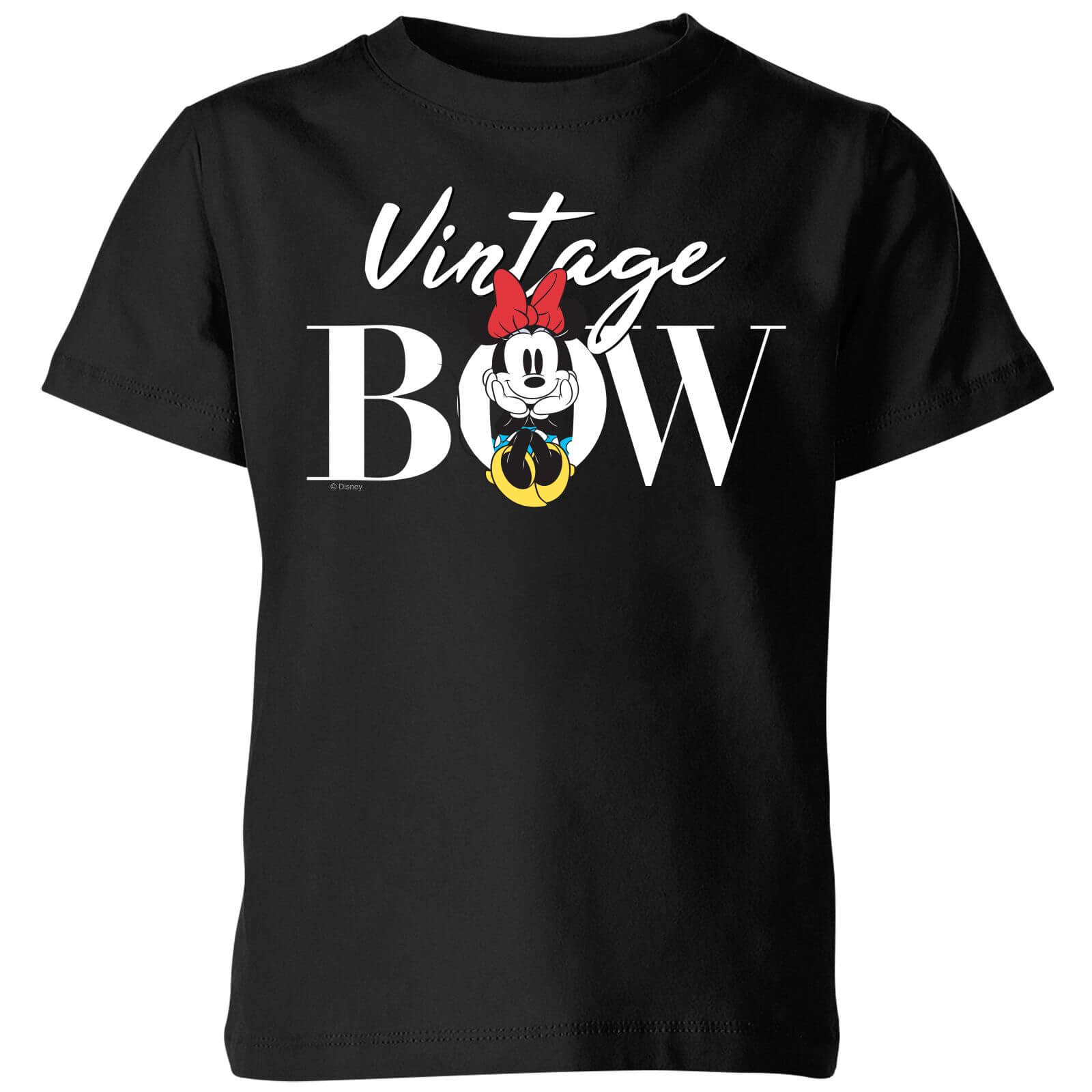 Disney Minnie Mouse Vintage Bow Kids' T-Shirt - Black - 3-4 Years - Black