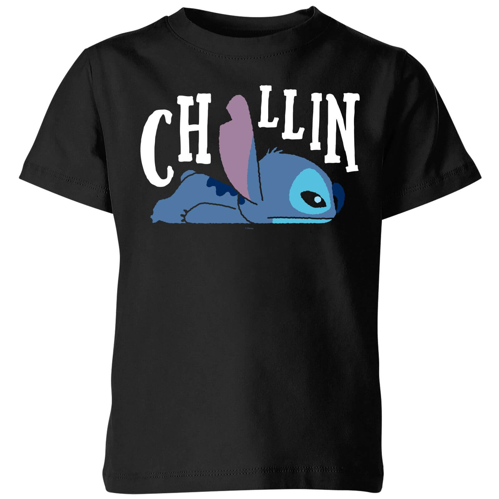 Disney Lilo And Stitch Chillin Kids' T-Shirt - Black - 11-12 Years