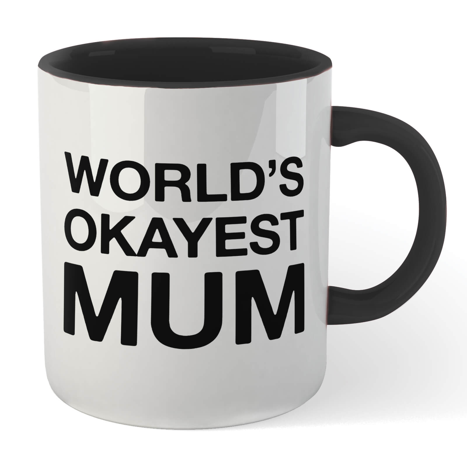 World's Okayest Mum Mug - White/Black