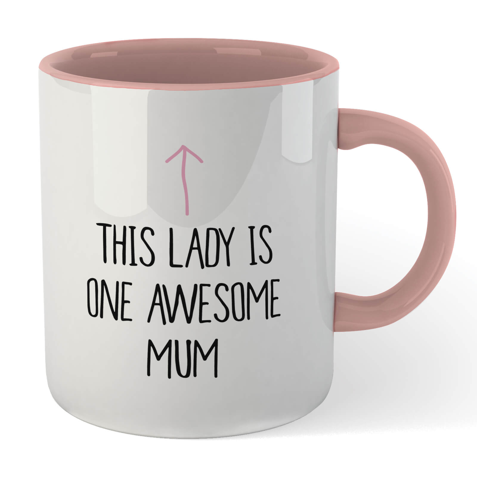 This Lady Is One Awesome Mum Mug - White/Pink