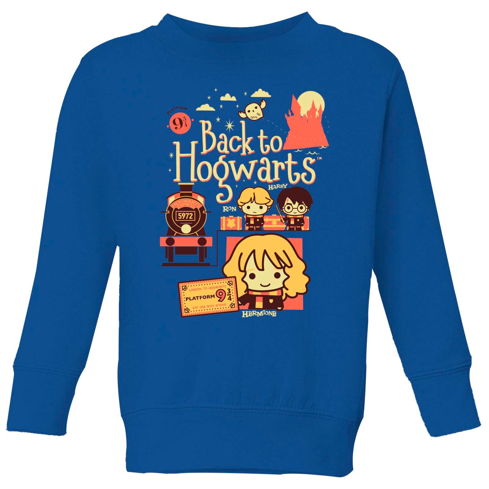 Harry Potter Kids Back To Hogwarts Kids' Sweatshirt - Royal Blue - 7-8 Years
