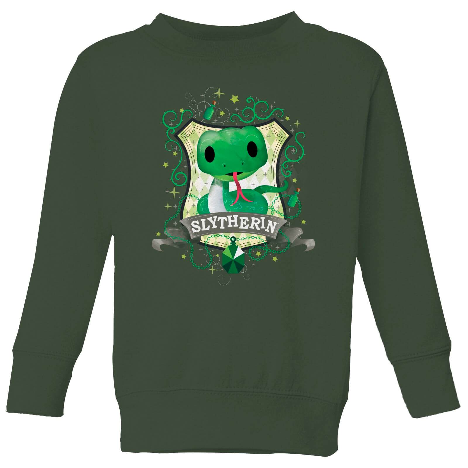 Harry Potter Kids Slytherin Crest Kids' Sweatshirt - Forest Green - 7-8 Jahre - Forest Green