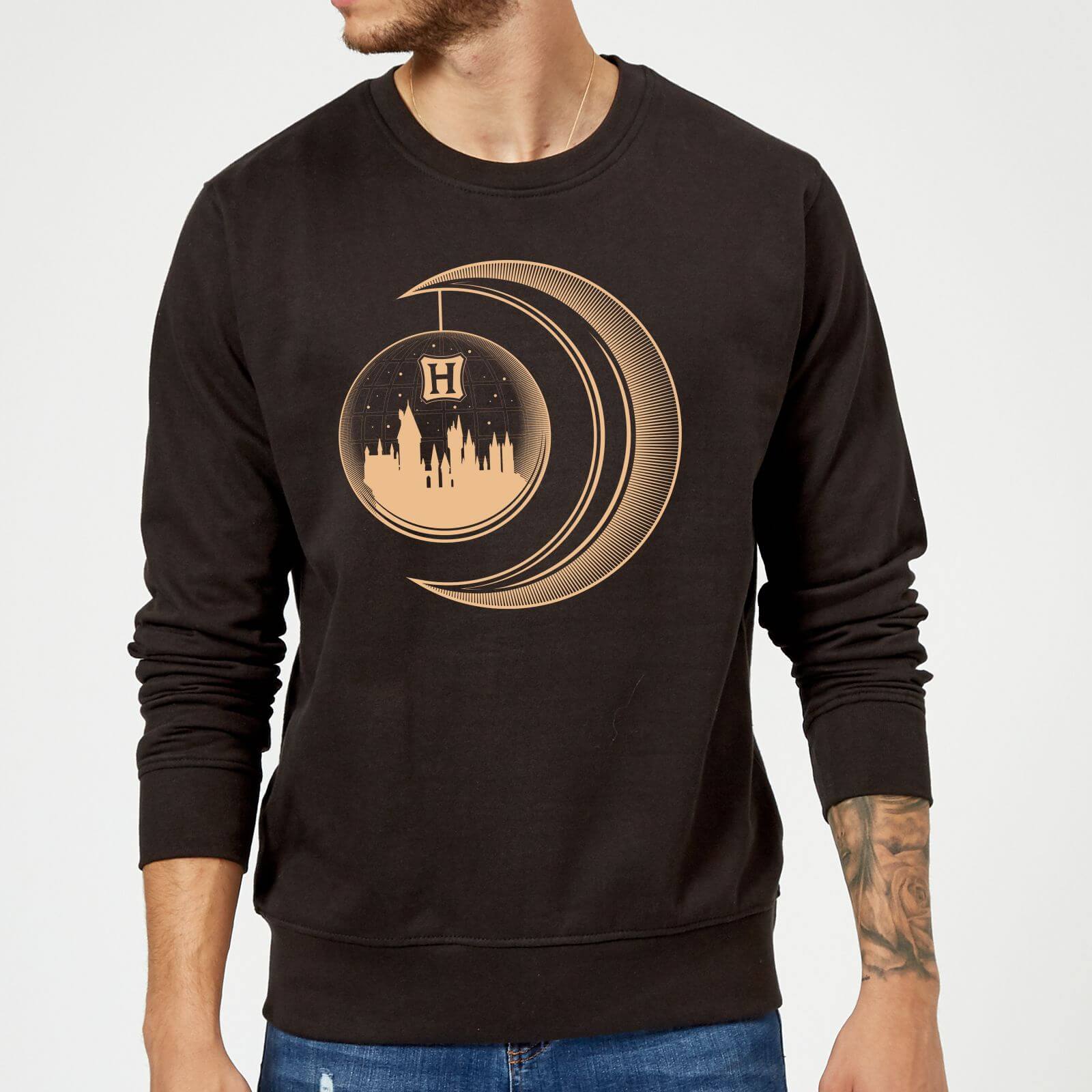 Harry Potter Globe Moon Sweatshirt - Black - M - Black