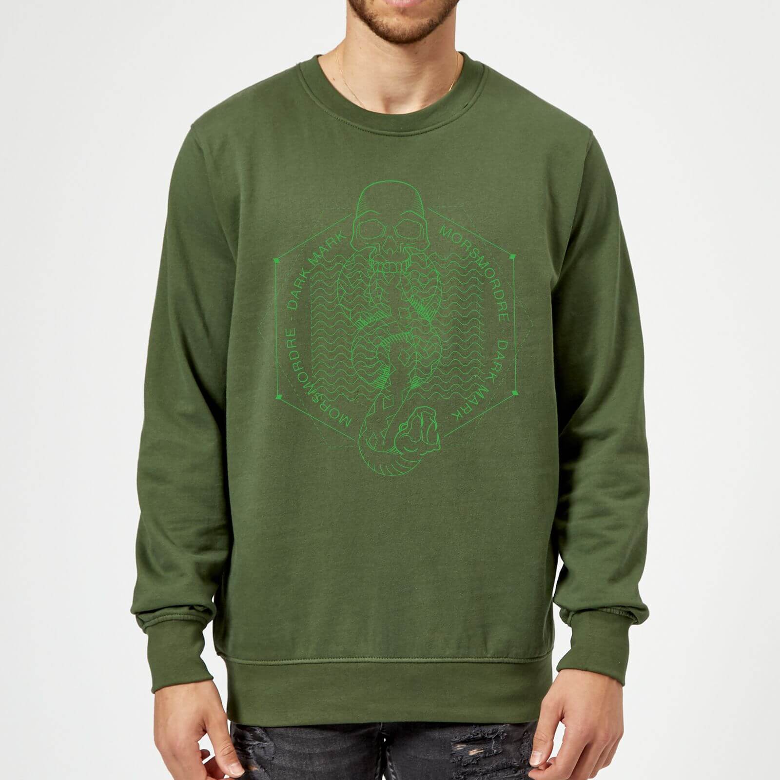 Harry Potter Morsmordre Dark Mark Sweatshirt - Forest Green - Xxl - Forest Green