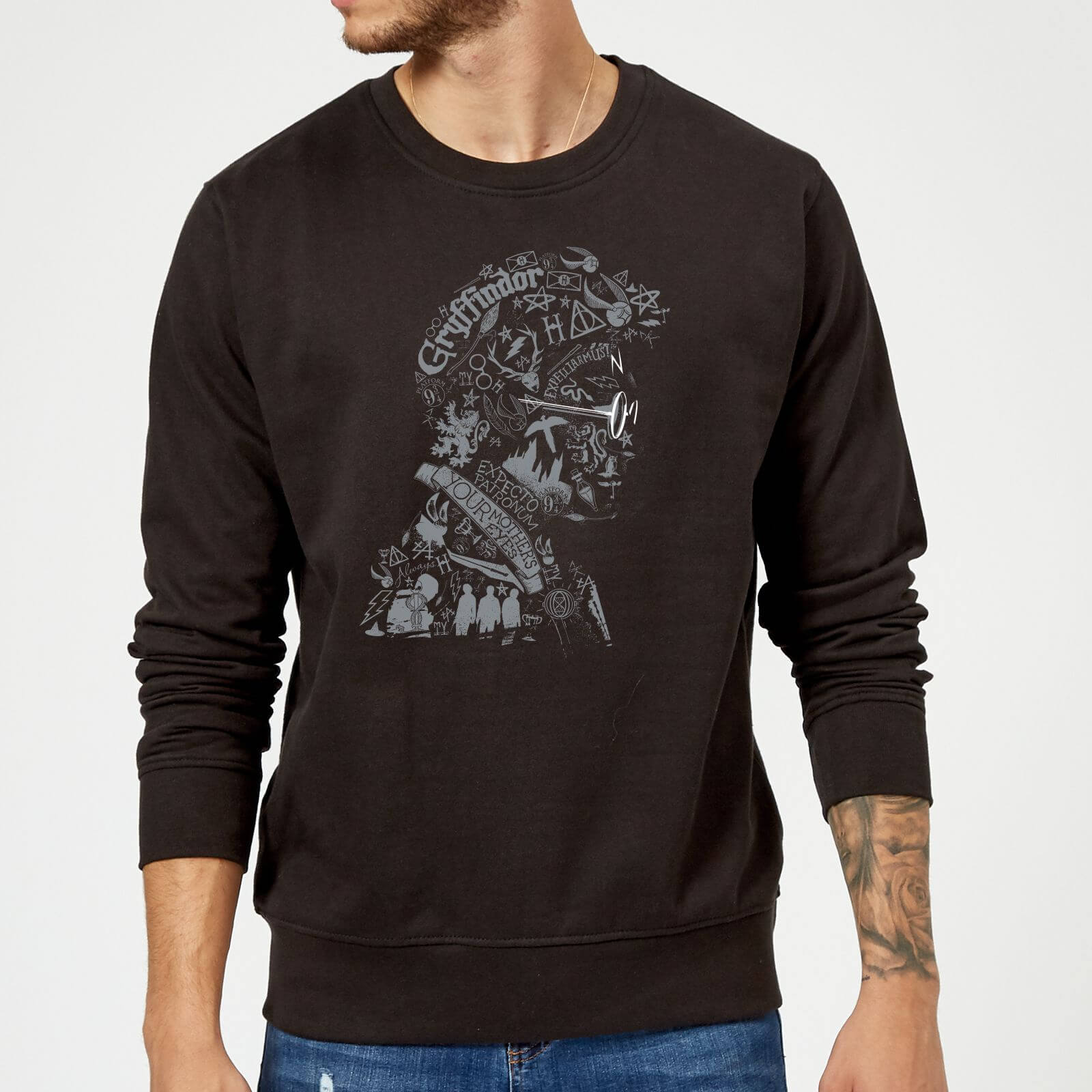 Harry Potter Harry Potter Head Sweatshirt - Black - M