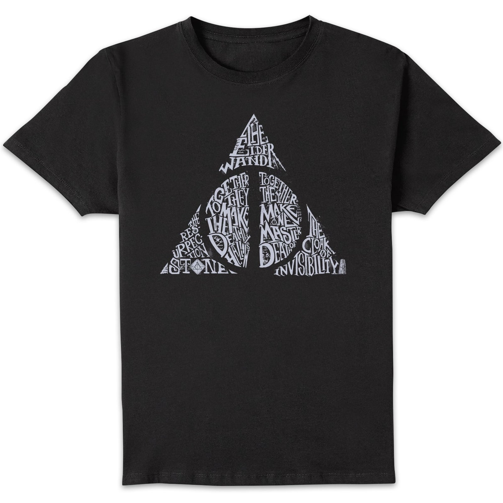 Harry Potter Deathly Hallows Text Men's T-Shirt - Black - 3XL