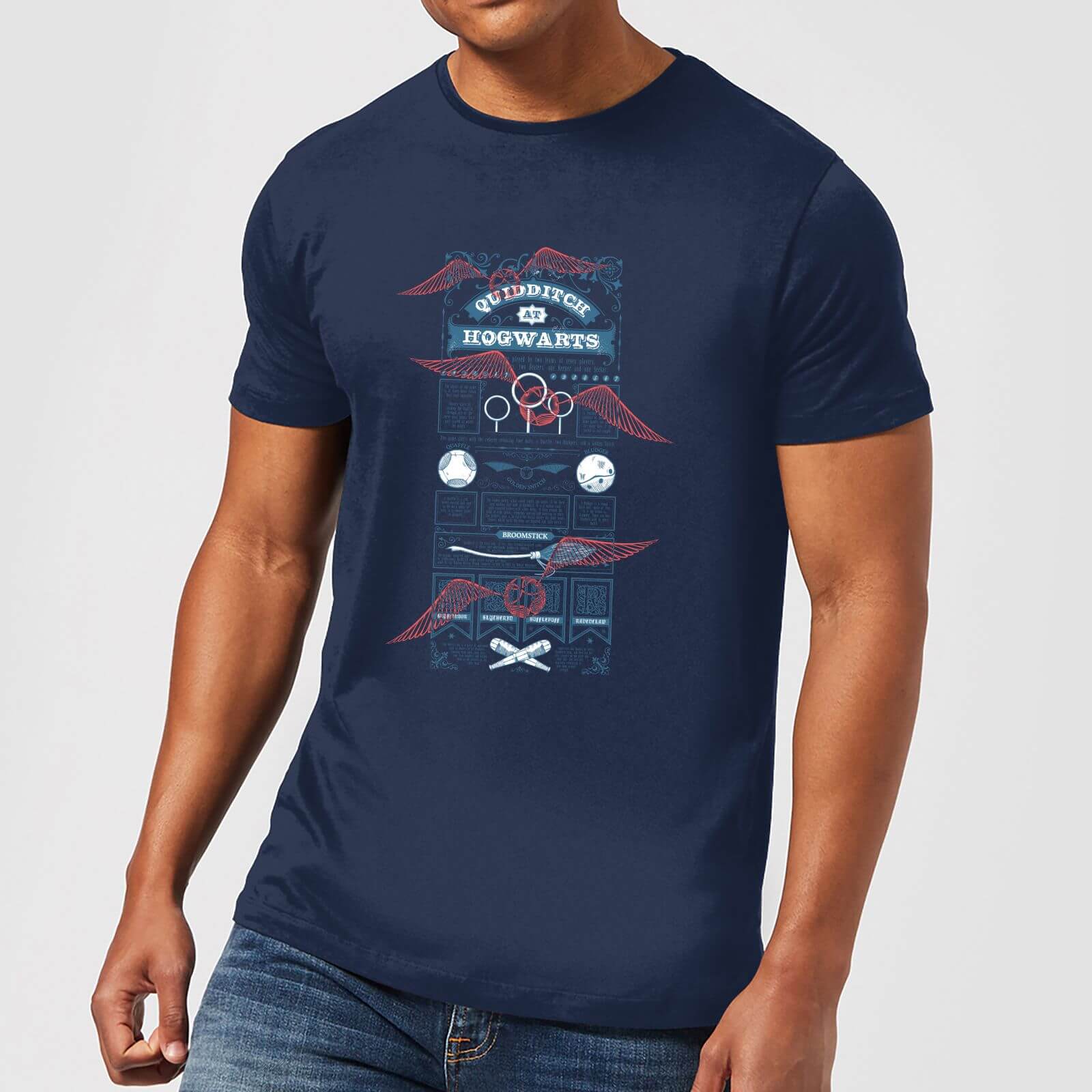 Harry Potter Quidditch At Hogwarts Men's T-Shirt - Navy - XXL