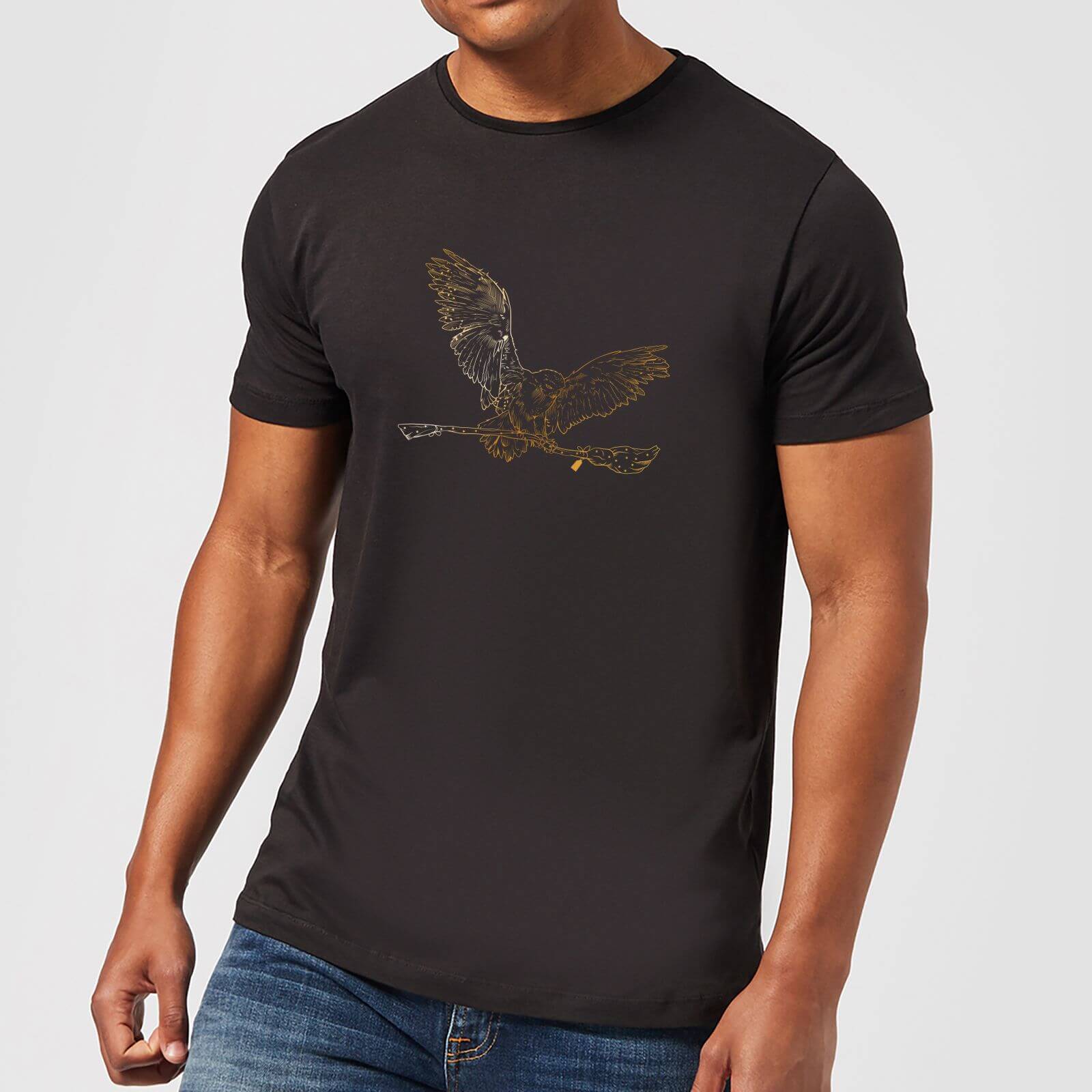 

T-Shirt Harry Potter Hedwig Broom Gold - Nero - Uomo - XL