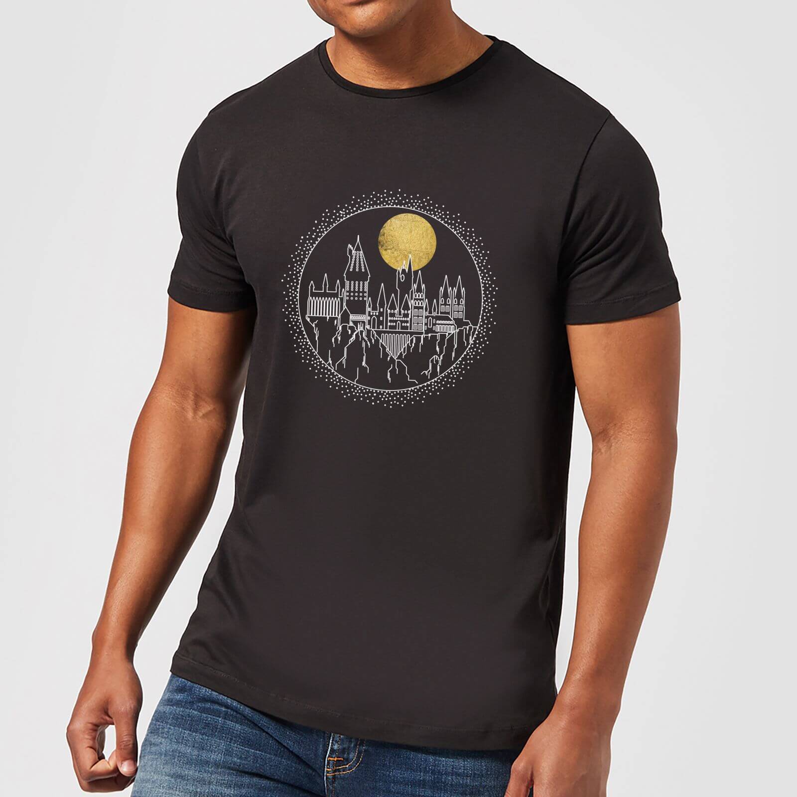 

T-Shirt Harry Potter Hogwarts Castle Moon - Nero - Uomo - XS