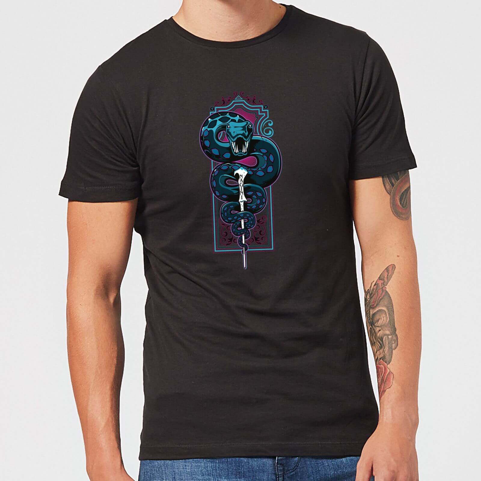 Harry Potter Nagini Neon Men's T-Shirt - Black - M