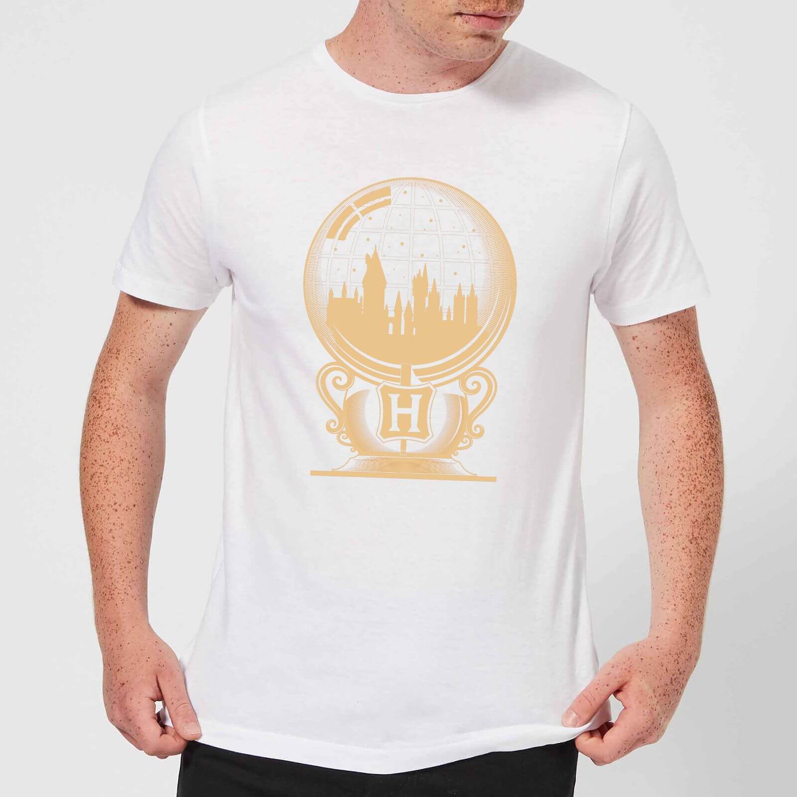 Harry Potter Hogwarts Snowglobe Men's T-Shirt - White - XL
