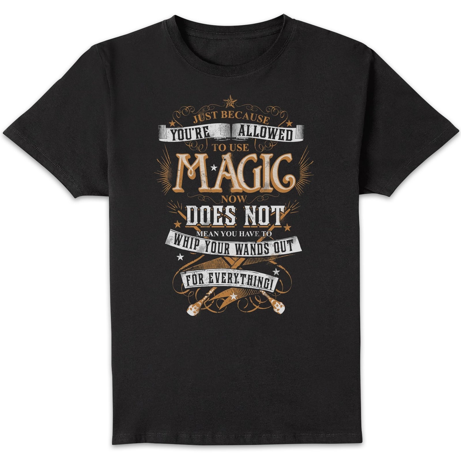 Harry Potter Whip Your Wands Out Men's T-Shirt - Black - XL