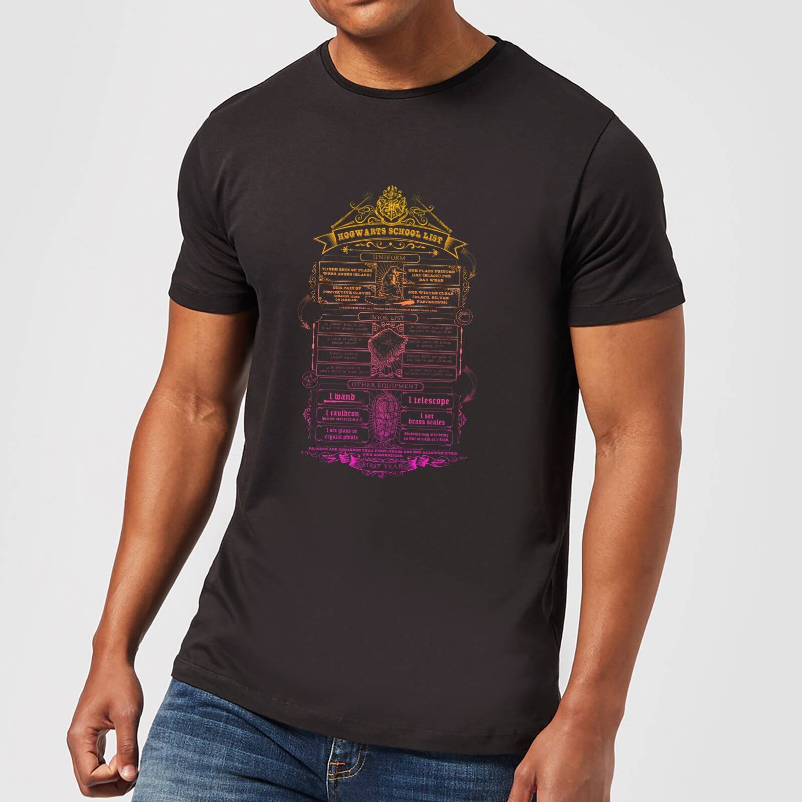 Harry Potter School List Men's T-Shirt - Black - M